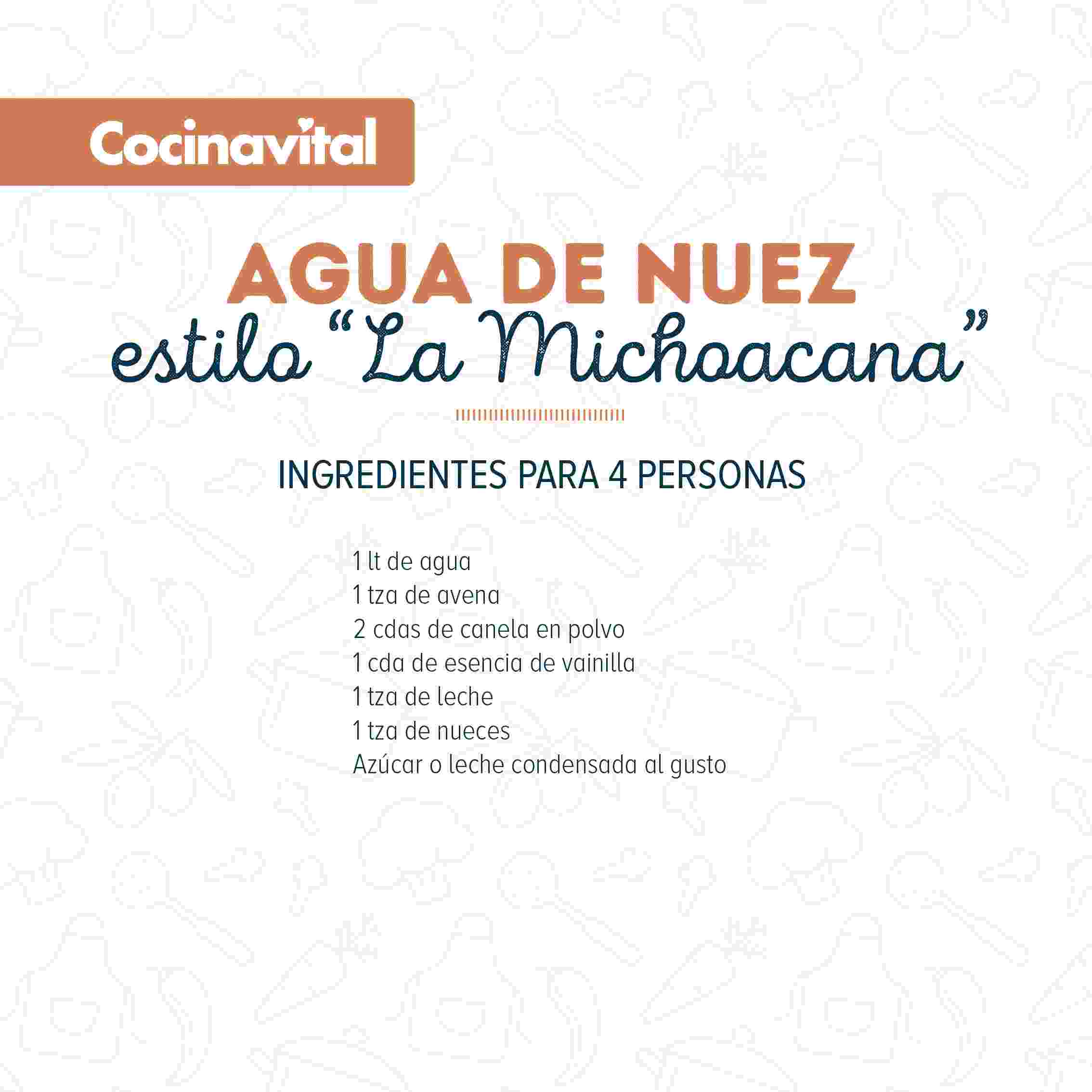 Ingredientes Agua de Nuez