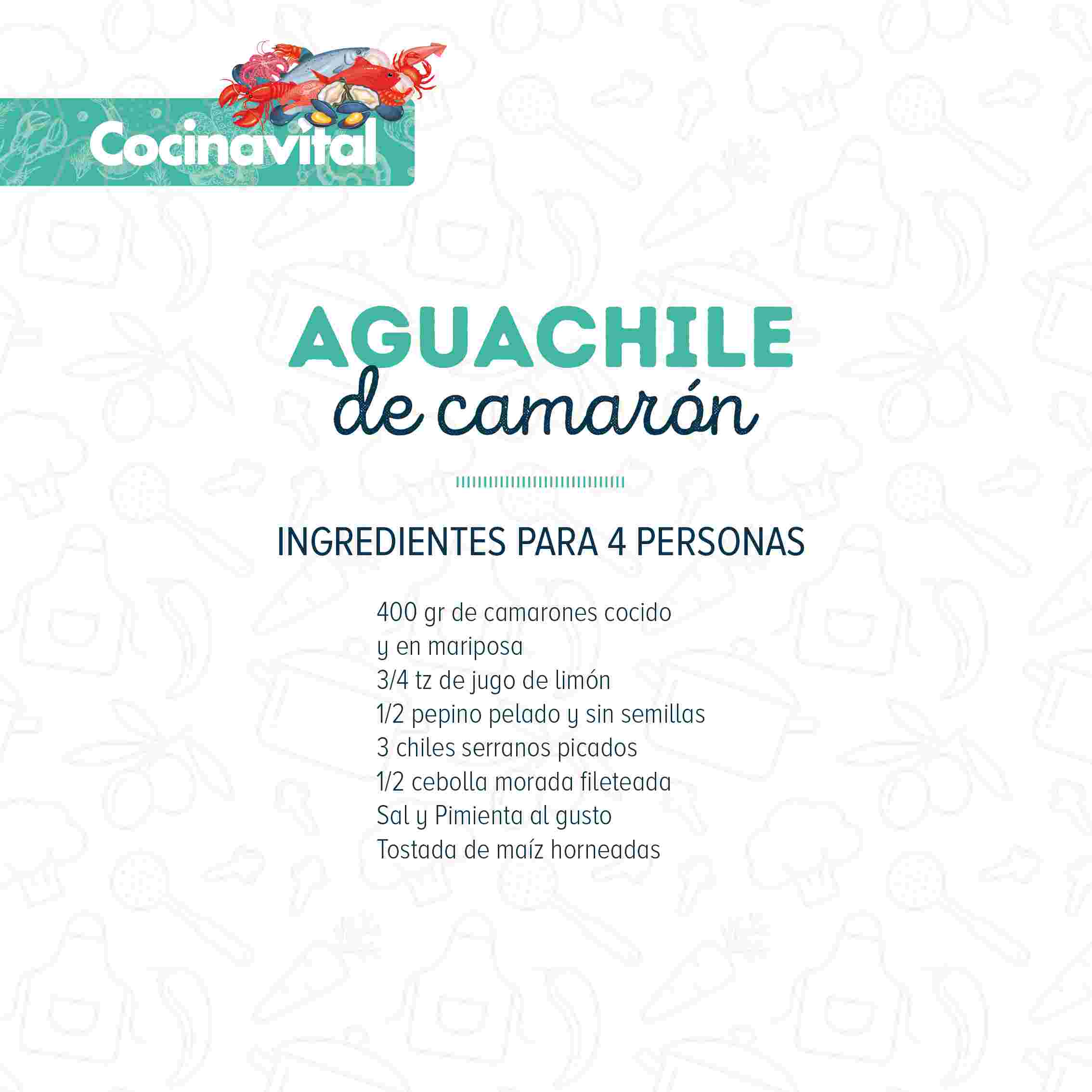 Ingredientes aguachile de camarón