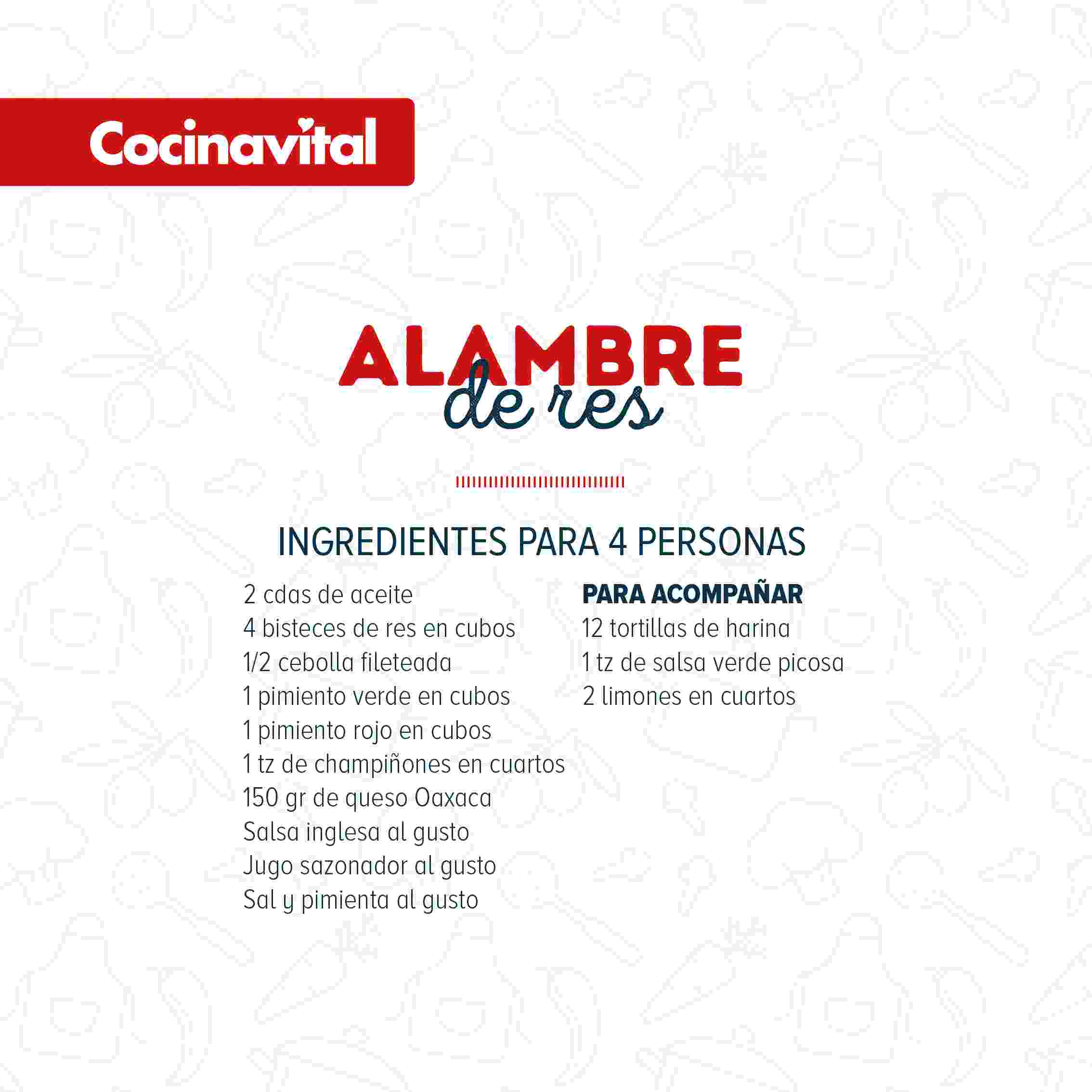 Ingredientes del alambre de res