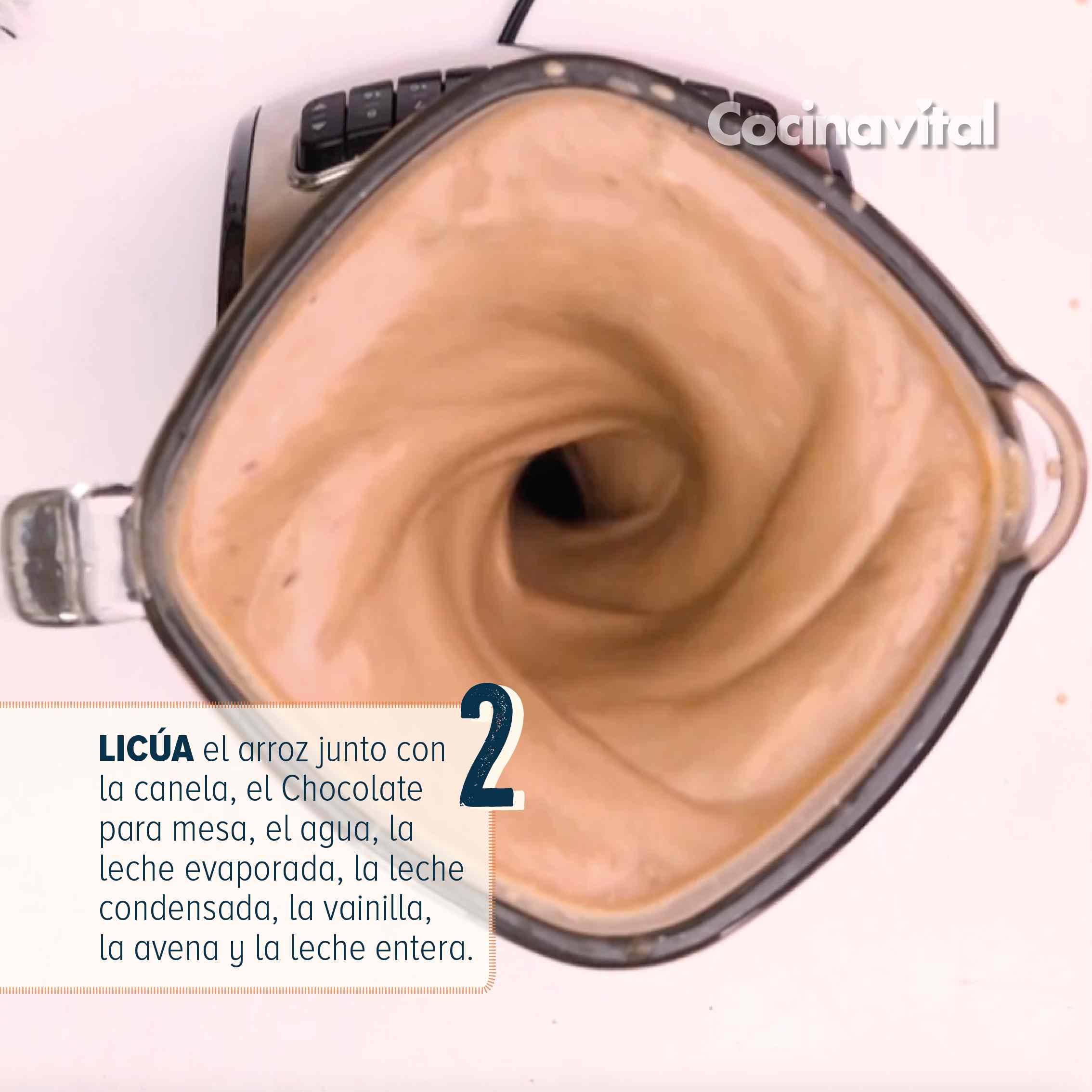 Paso 2: Agua de horchata con chocolate