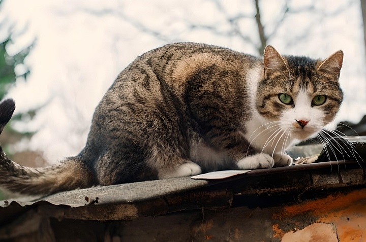 El truco para alejar los gatos para que no usen el techo de baño 0