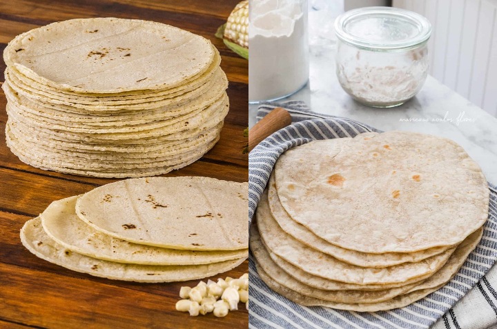 tortilla de maíz vs tortilla de harina