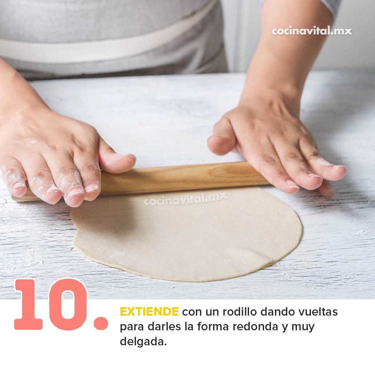 Paso 10 para realizar buñuelos de rodilla. 