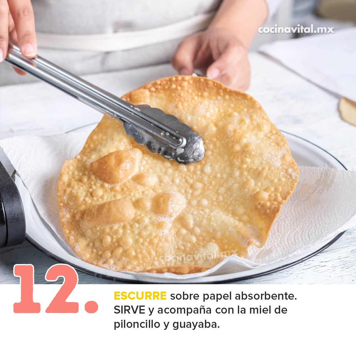 Paso 12 para realizar buñuelos mexicanos 