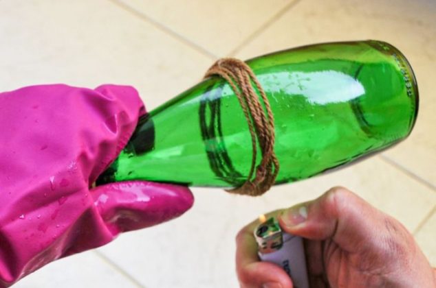 Truco para cortar botellas de vidrio con hilo para crear vasos y venderlos