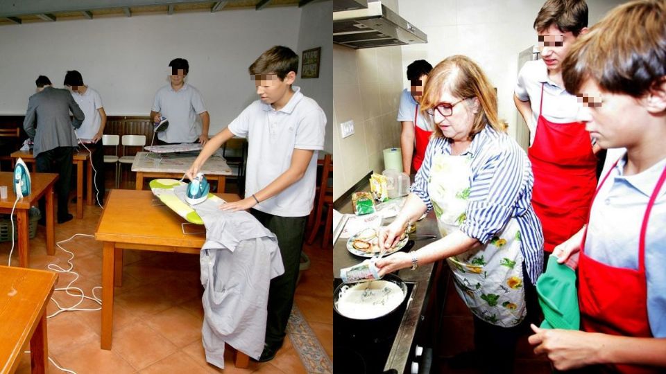 escuela enseña a planchar a niños