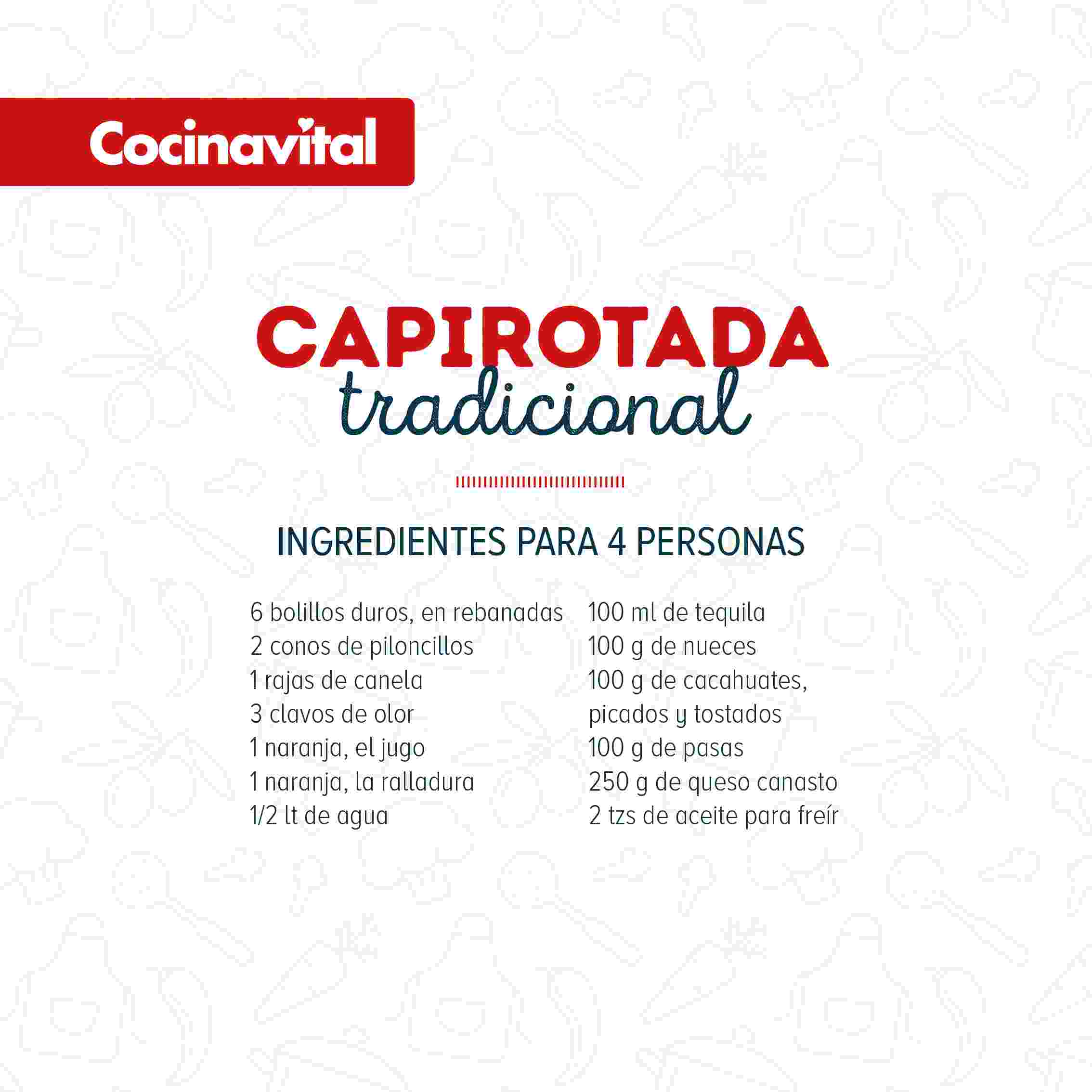 Ingredientes capirotada