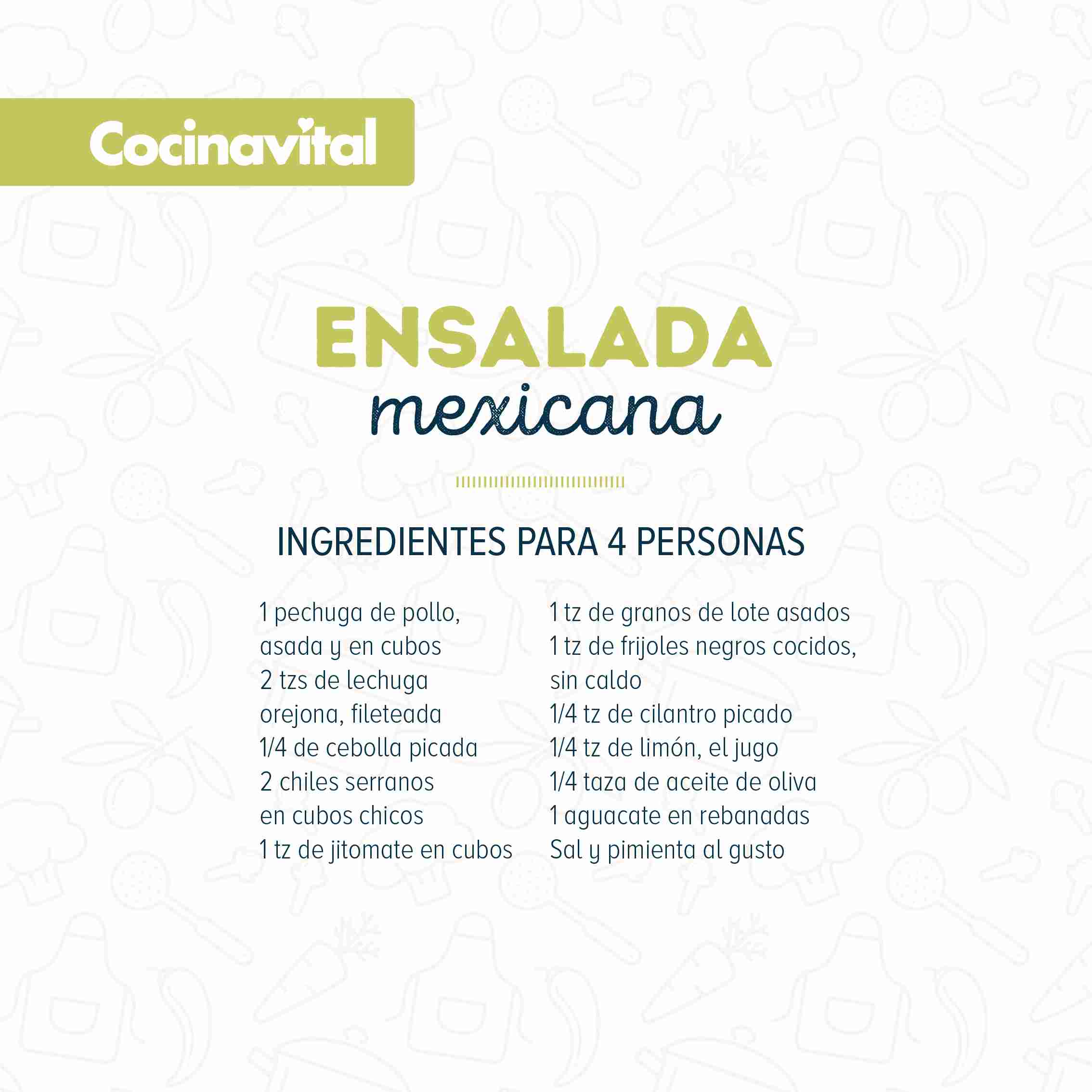 Ingredientes ensalada mexicana