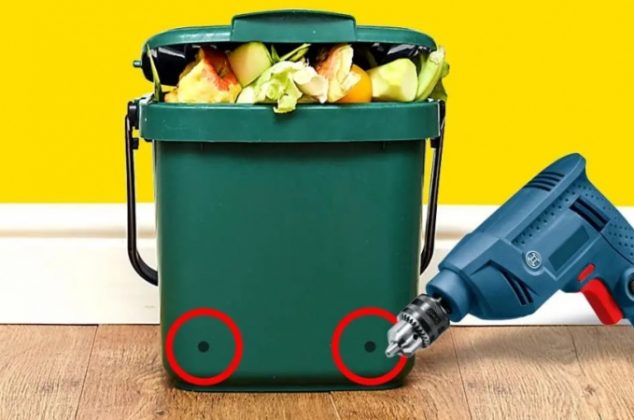 Por qué debes realizar dos agujeros en el fondo del bote de basura