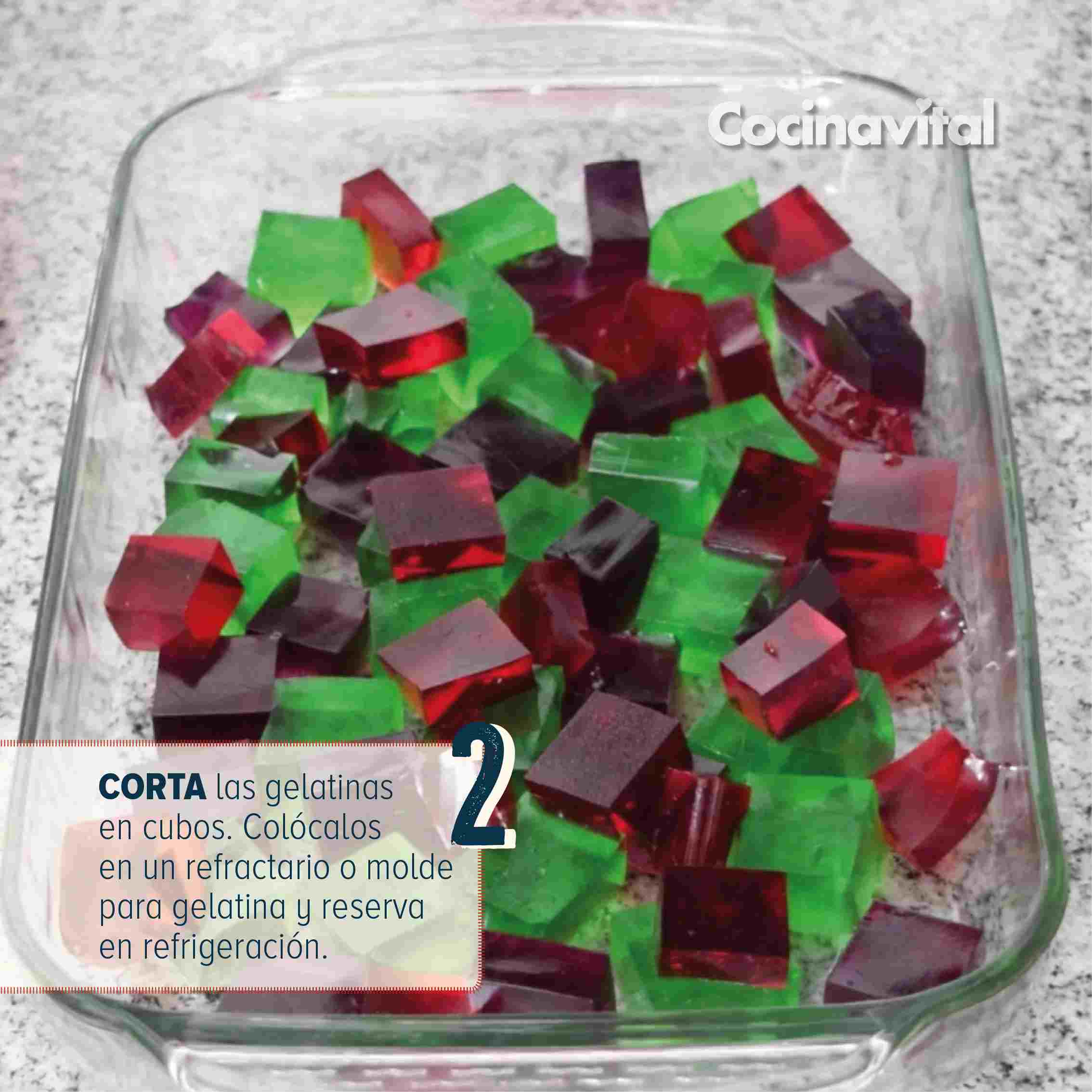 Corta las gelatinas en cubos