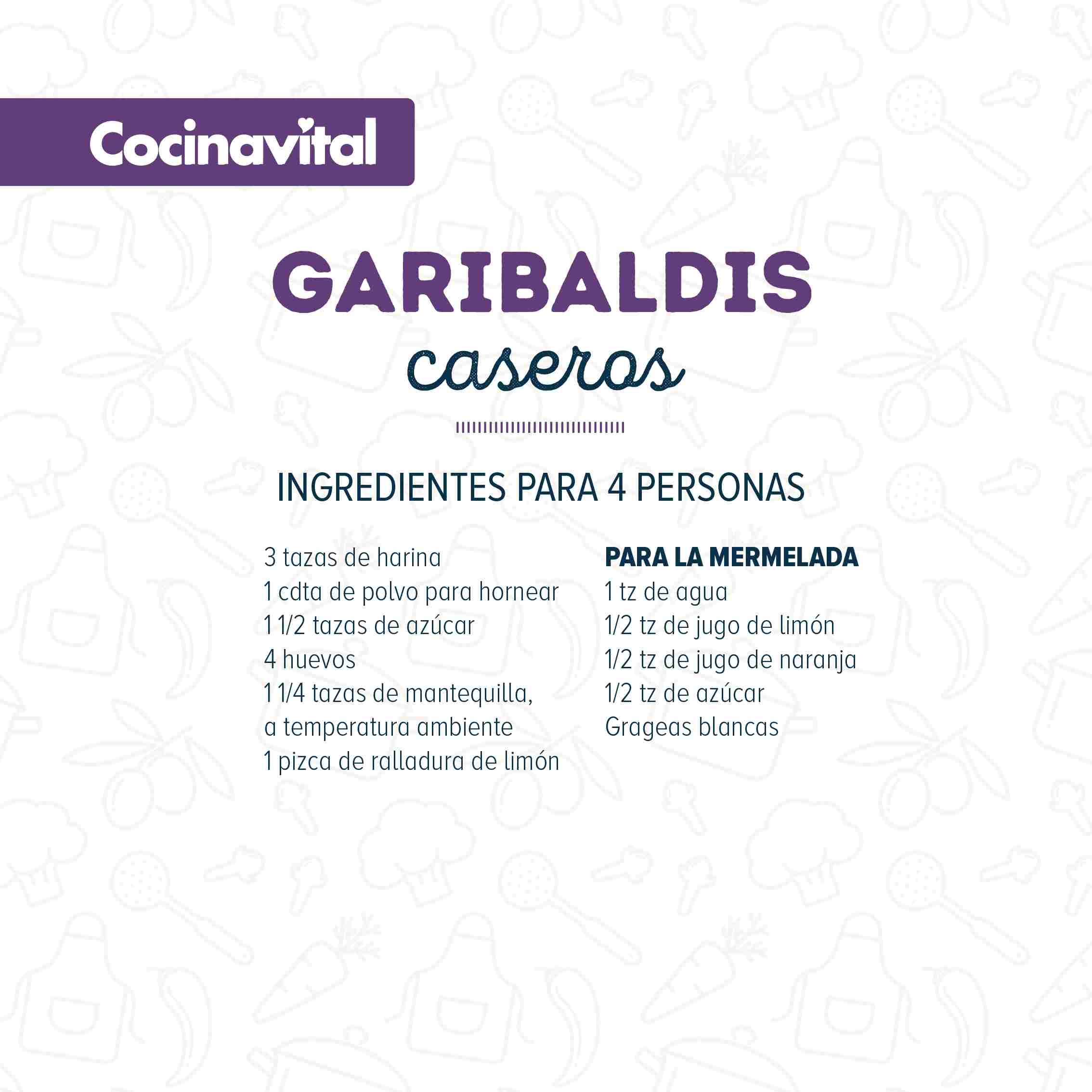 Ingredientes garibaldis caseros