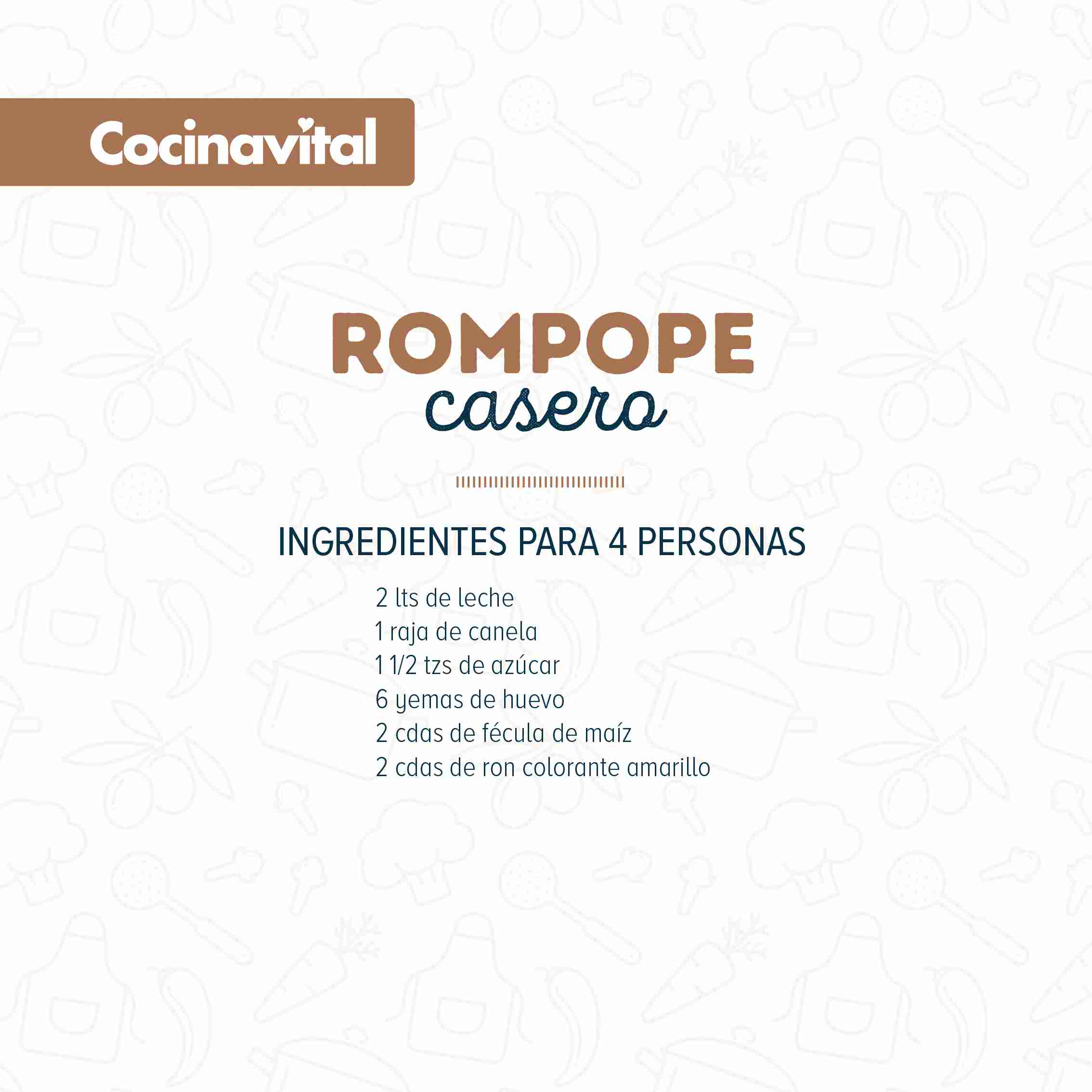 Ingredientes rompope