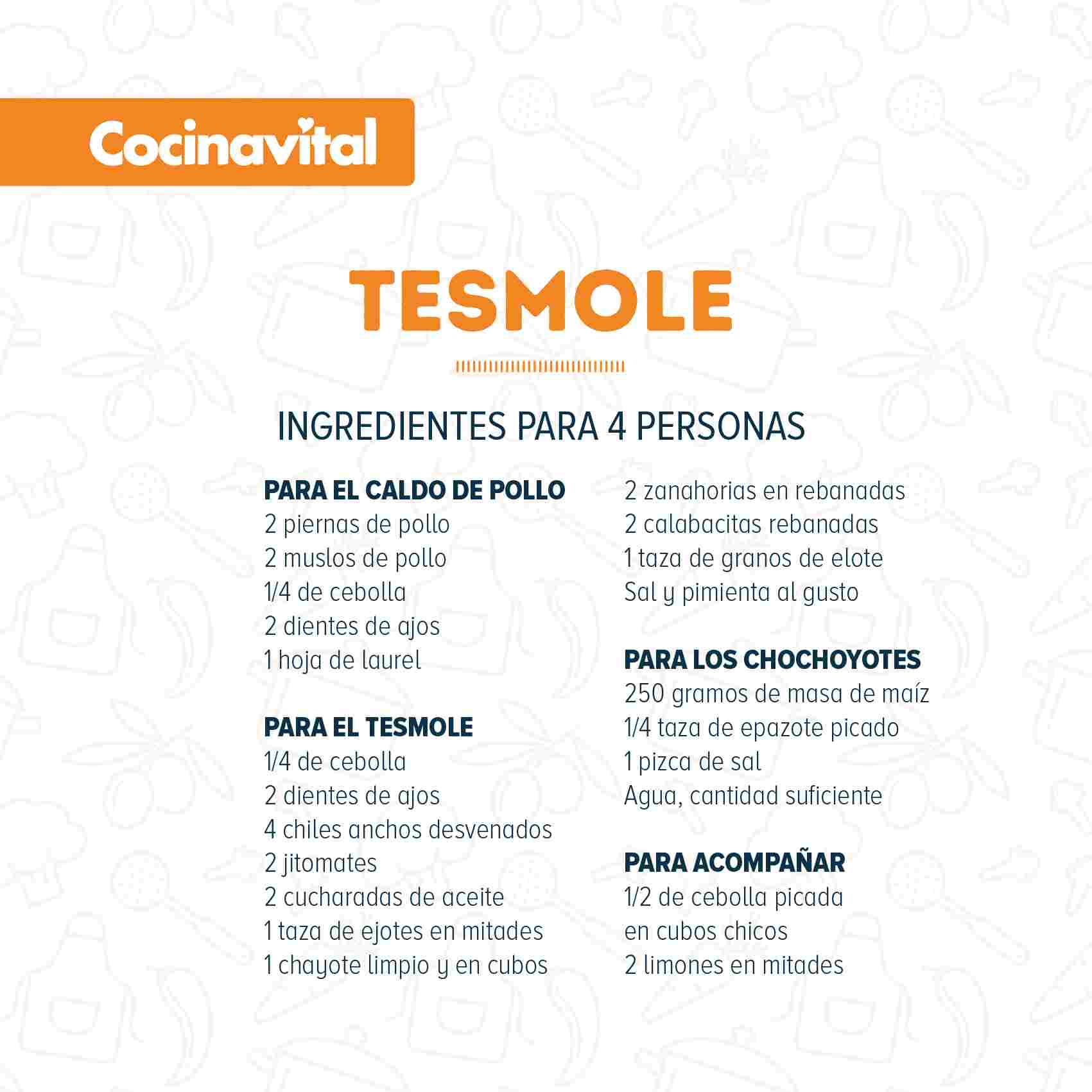 Ingredientes Tesmole