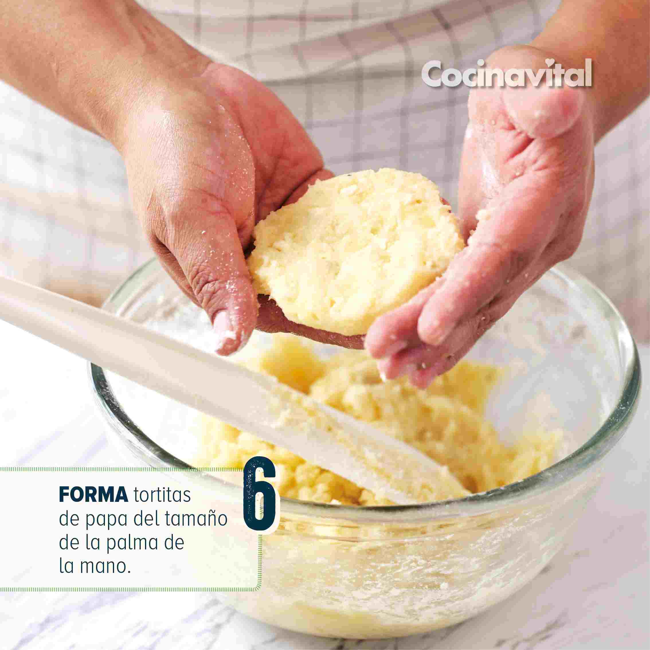 Forma tortitas de papa