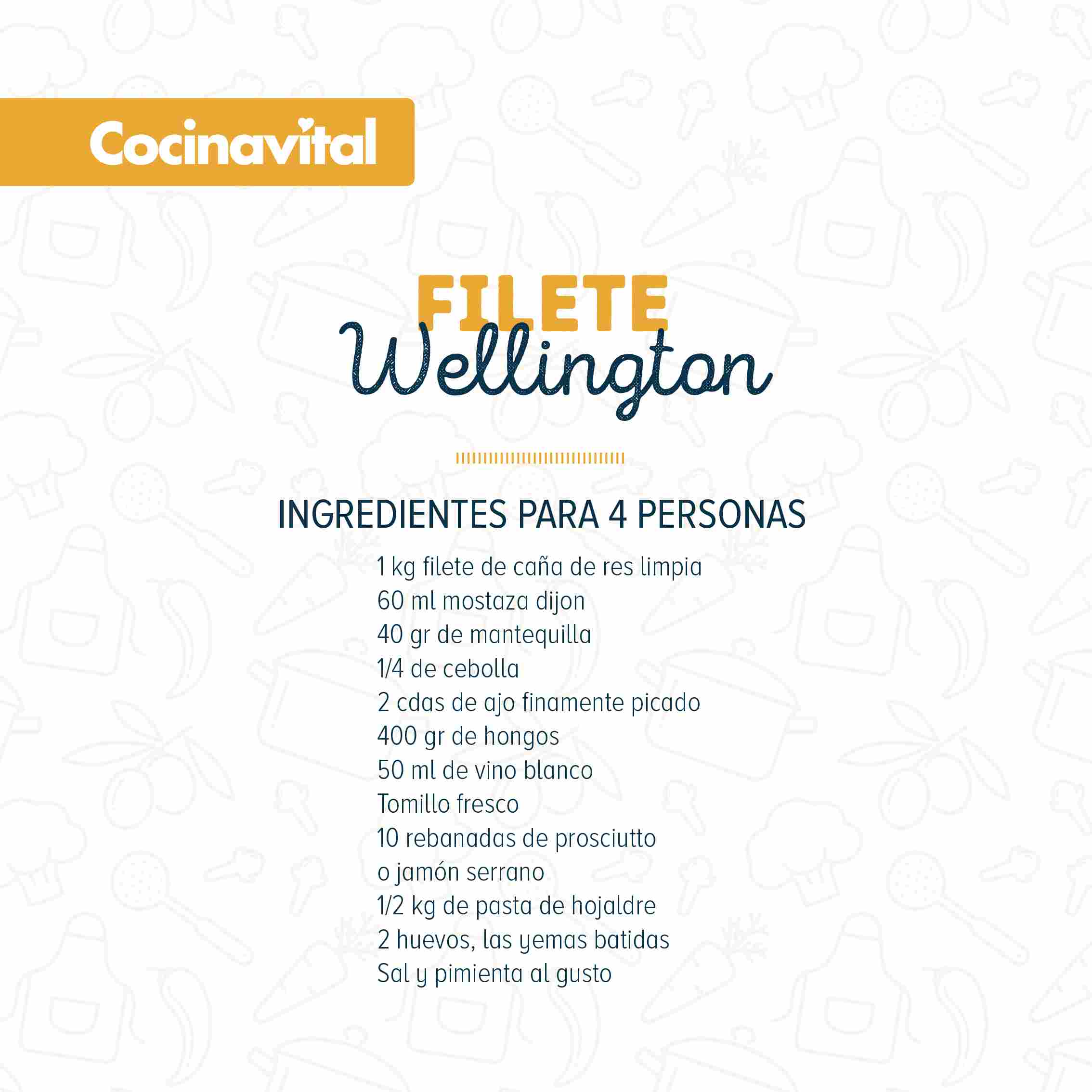 Ingredientes Filete Wellington