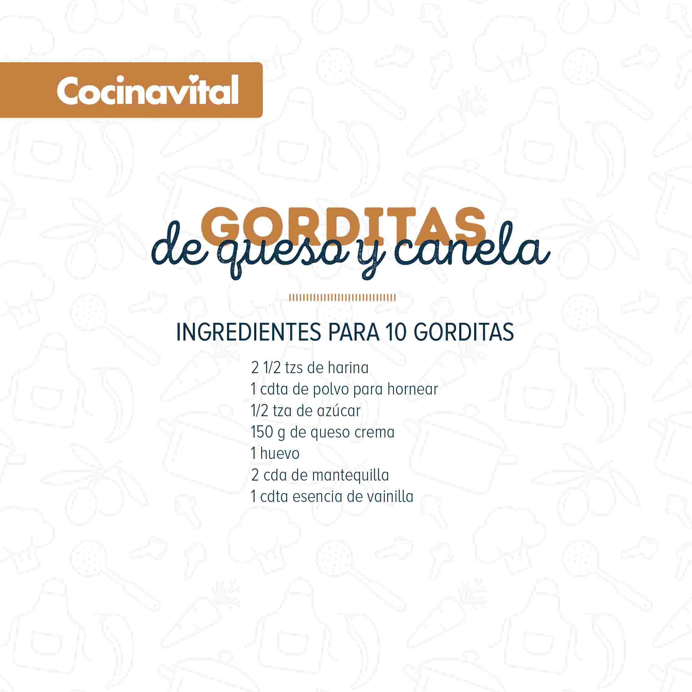 Ingredientes Gorditas de queso y canela