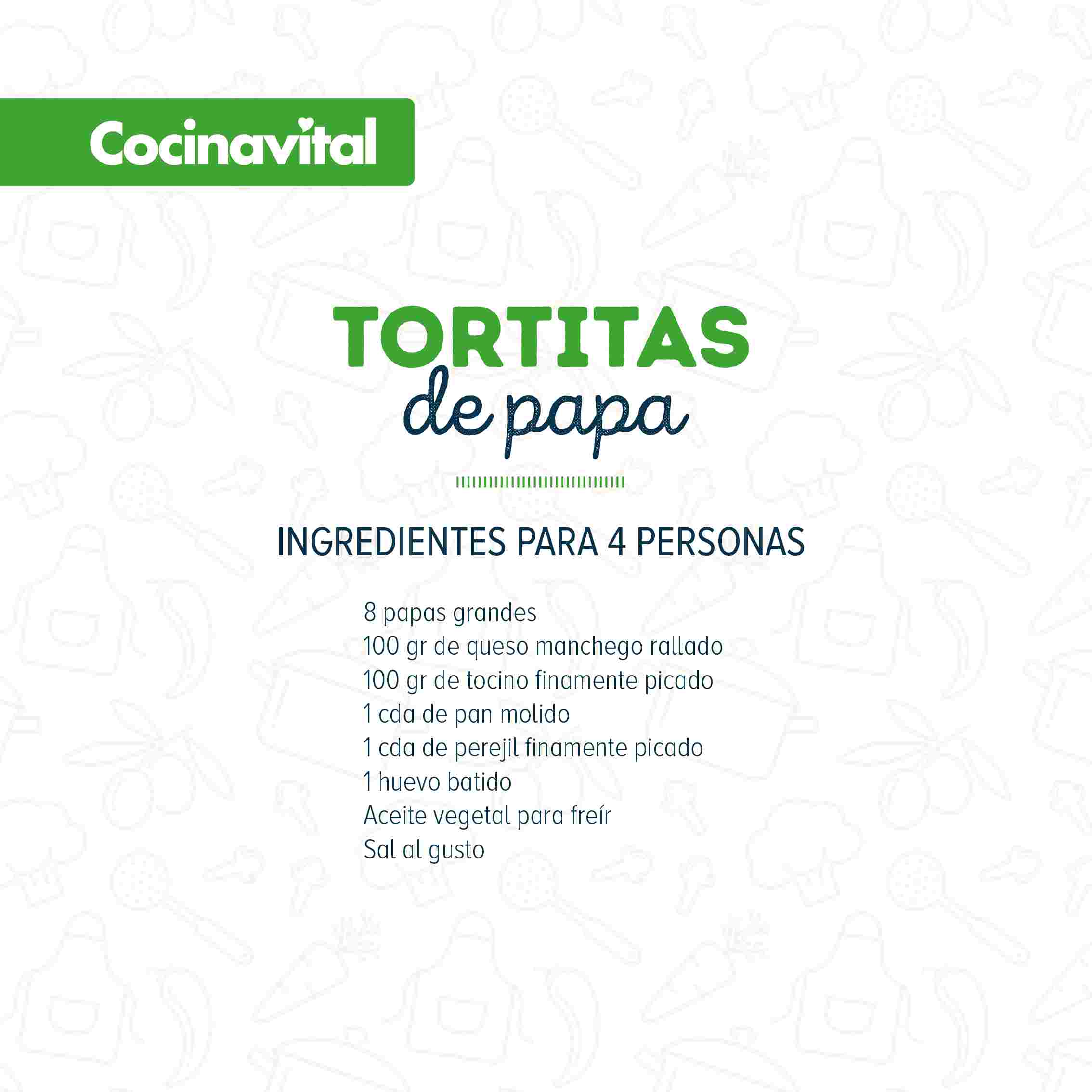 Ingredientes Tortitas de papa