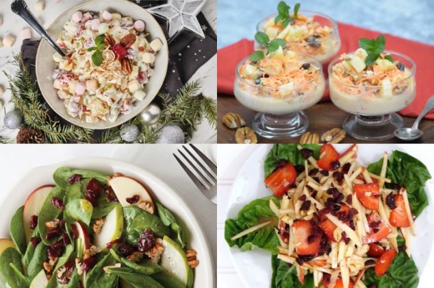 4 fáciles recetas de ensaladas navideñas dulces perfectas para tu cena