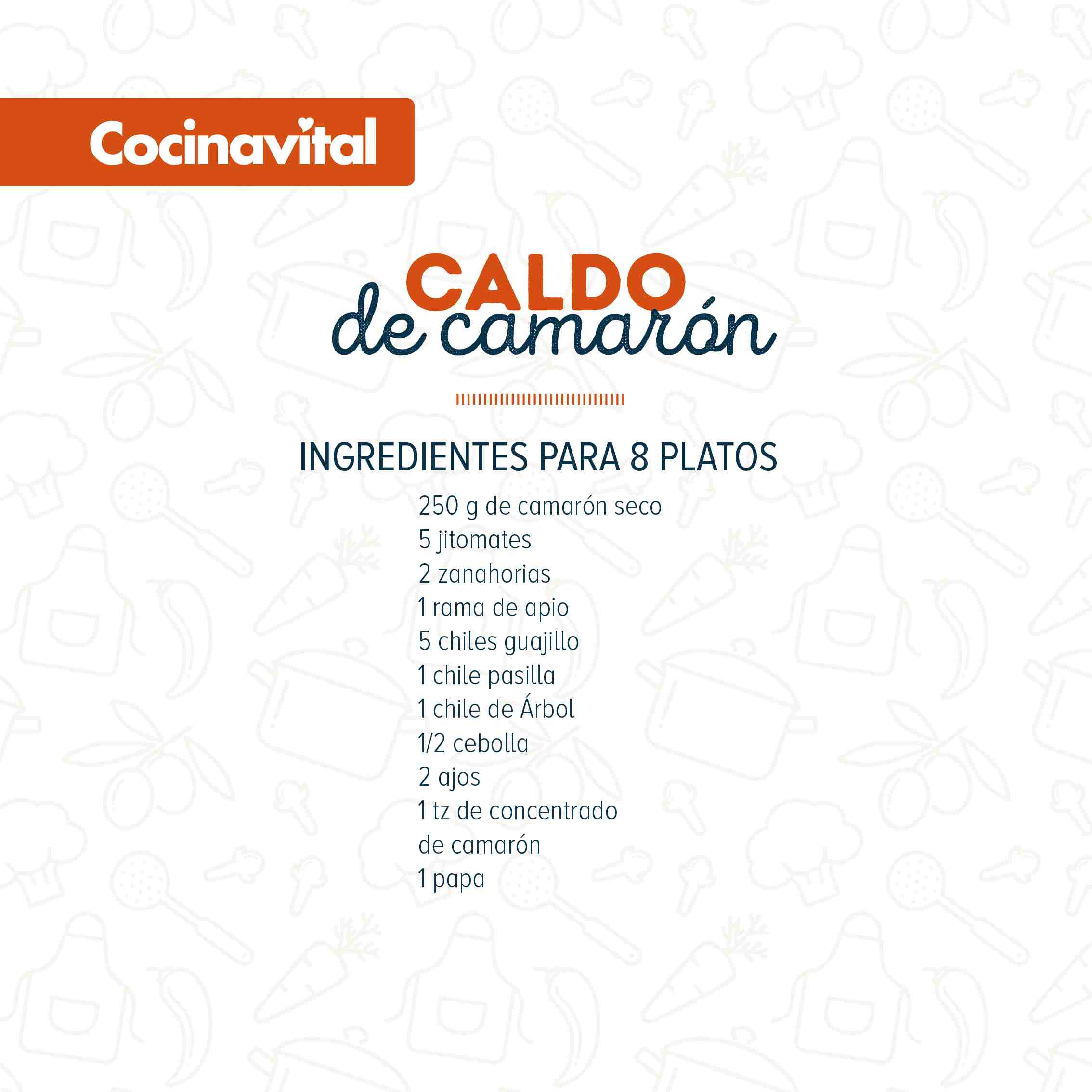 Ingredientes caldo de camarón