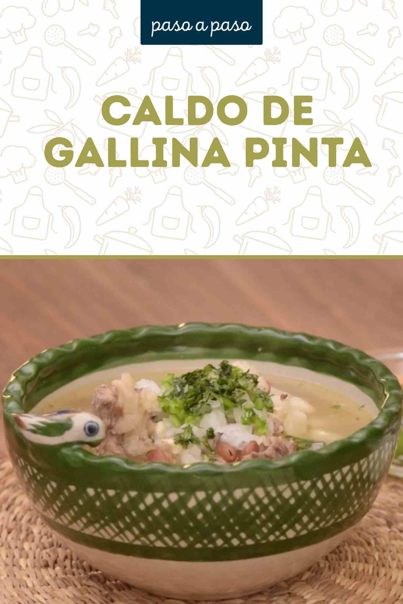 Receta Caldo de gallina pinta