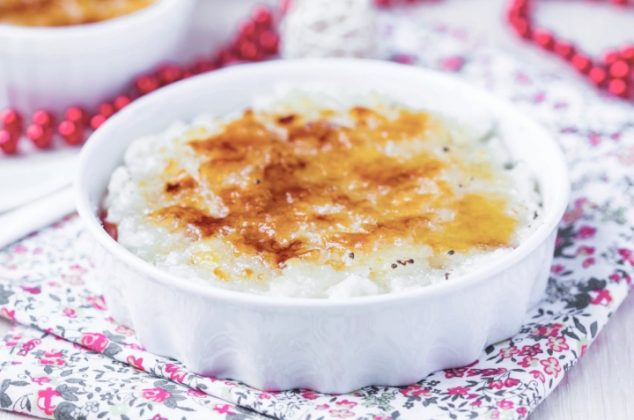 Receta de arroz con leche caramelizado con 8 ingredientes