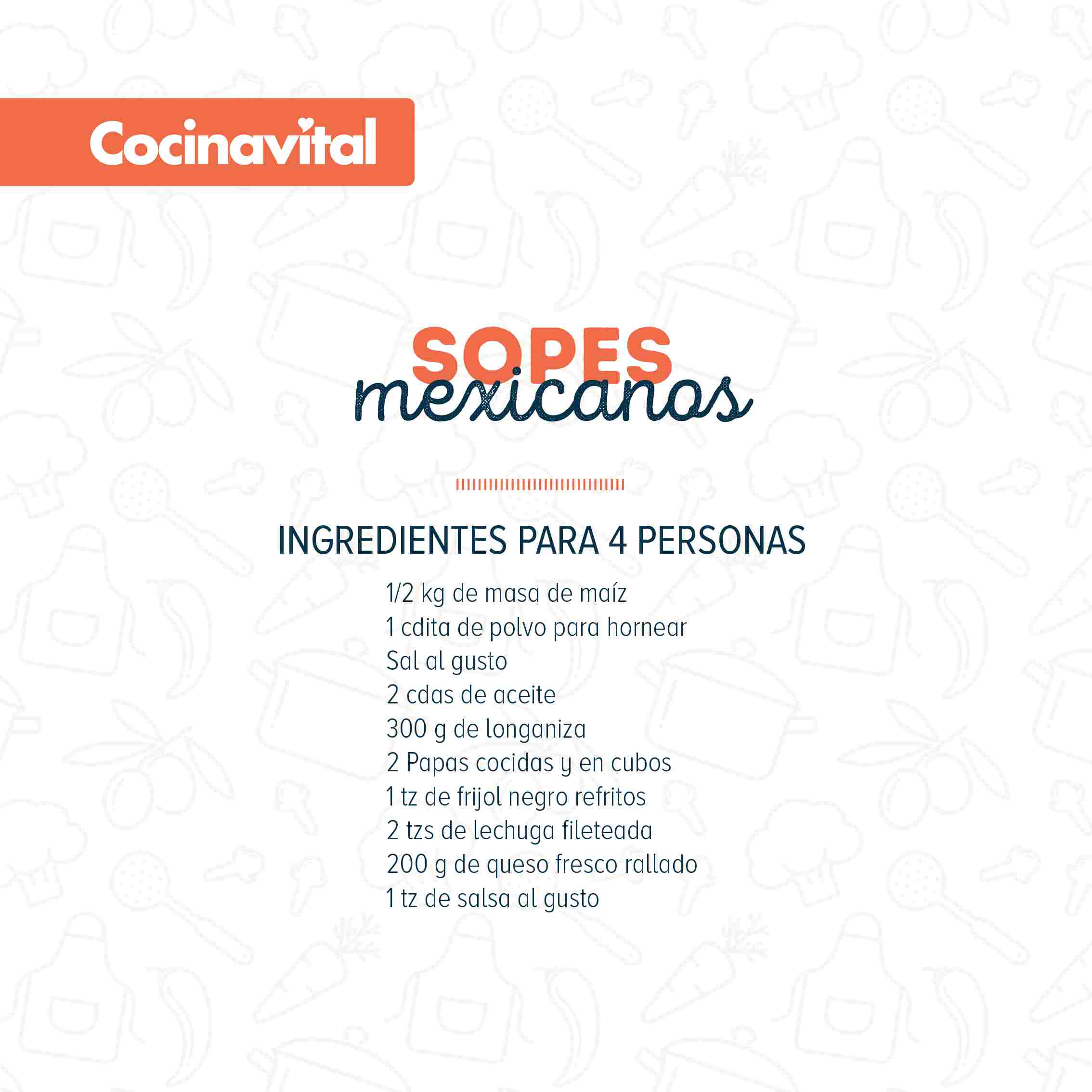Ingredientes Sopes mexicanos