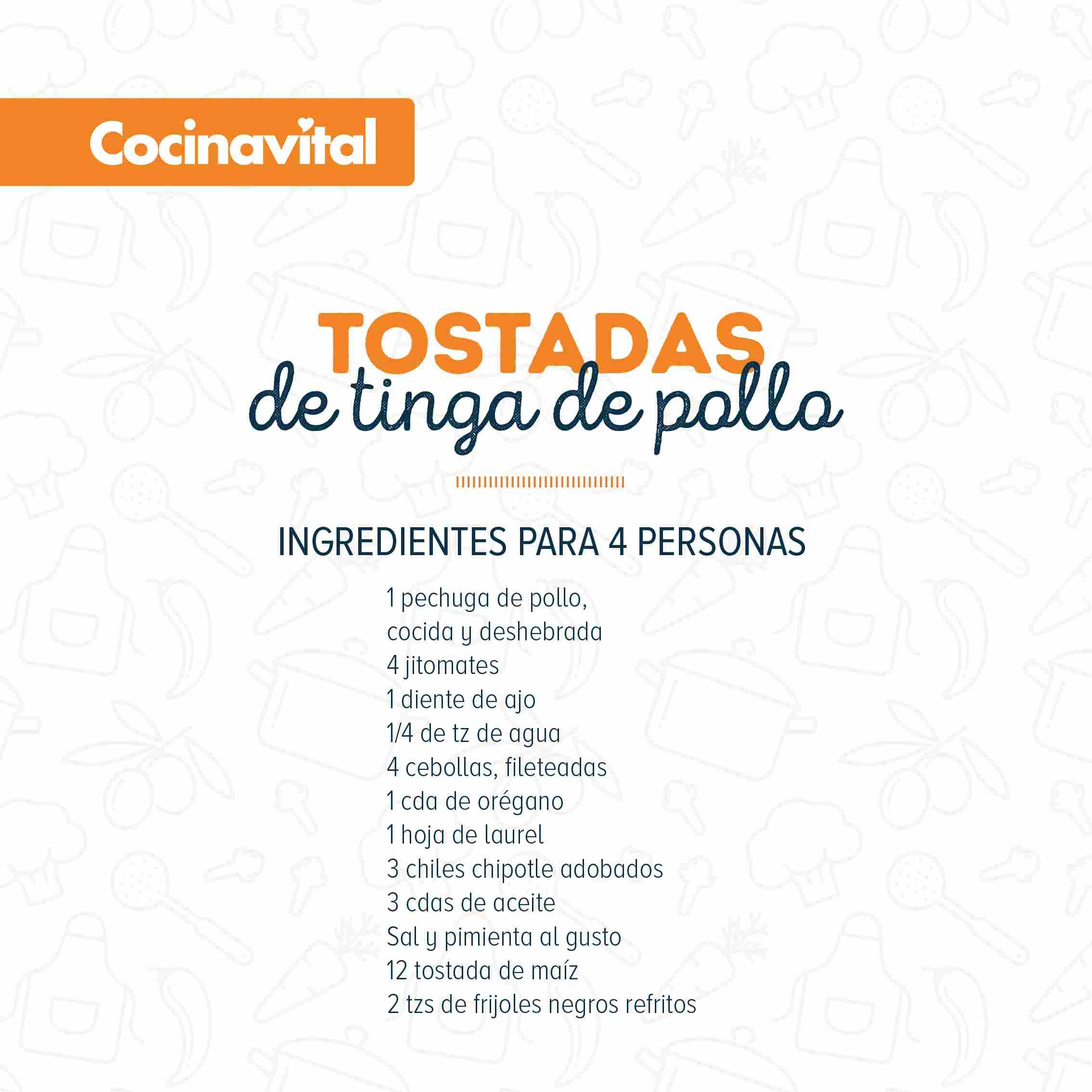 Ingredientes Tostadas de tinga