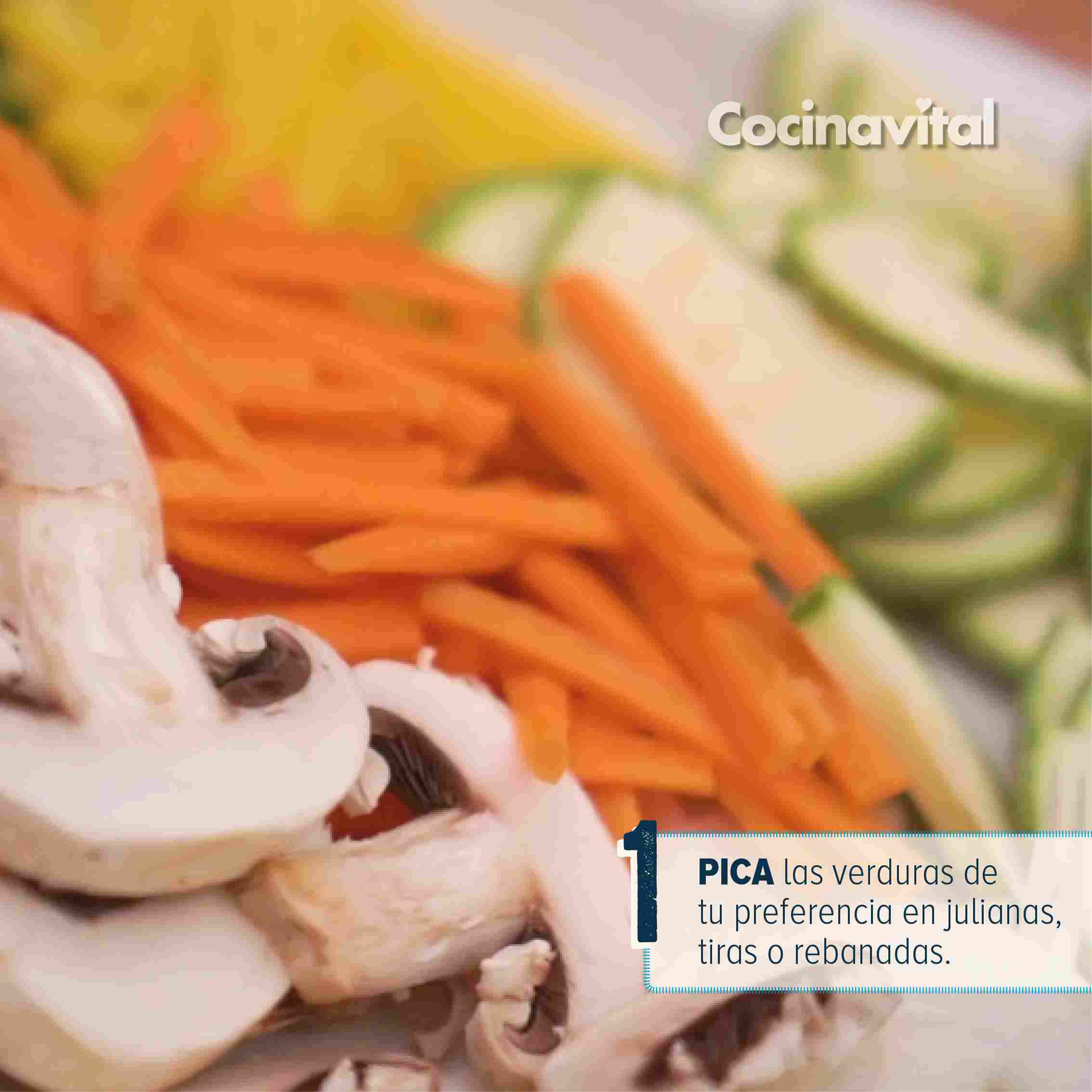 Pica las verduras de tu preferencia