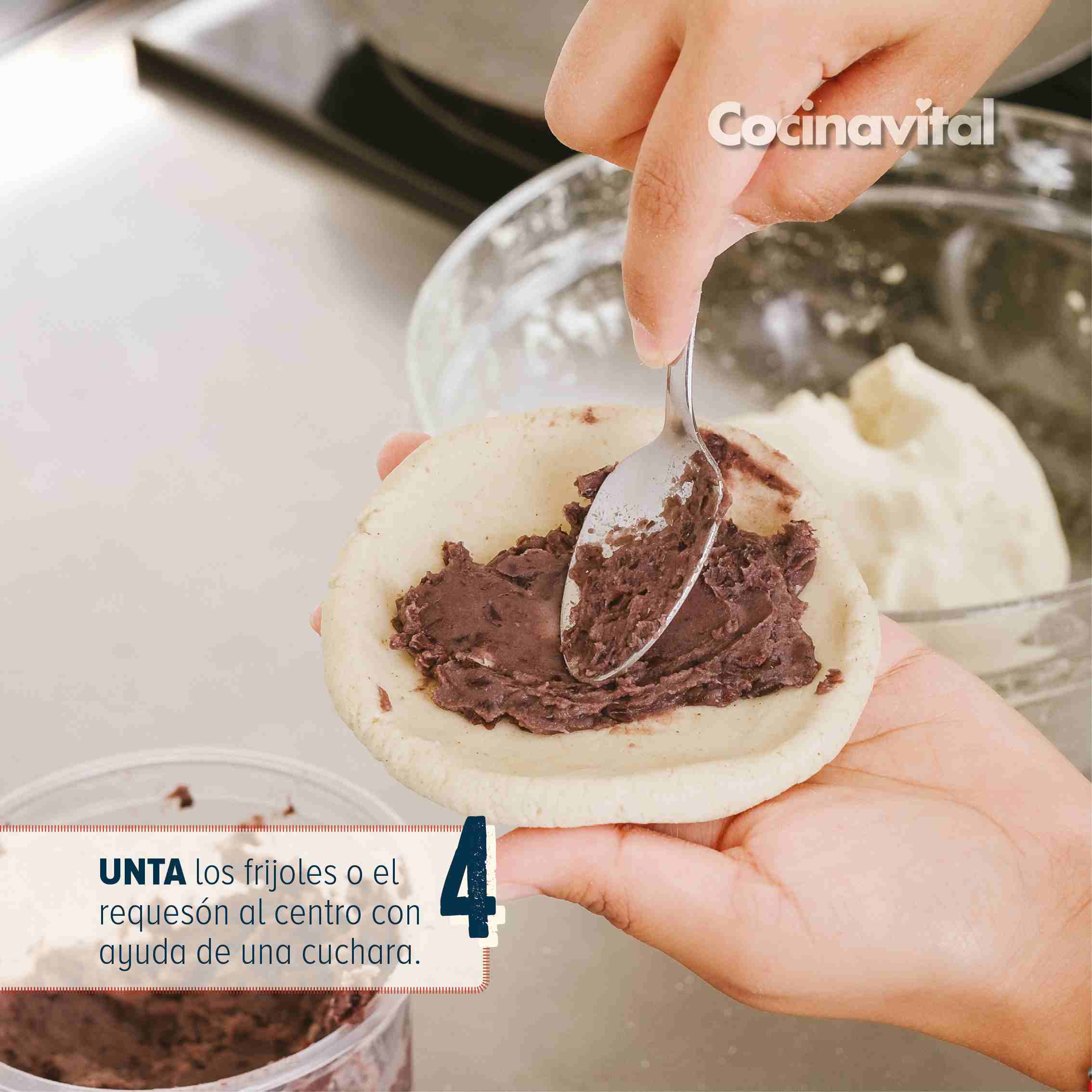 Unta los frijoles o el requesón