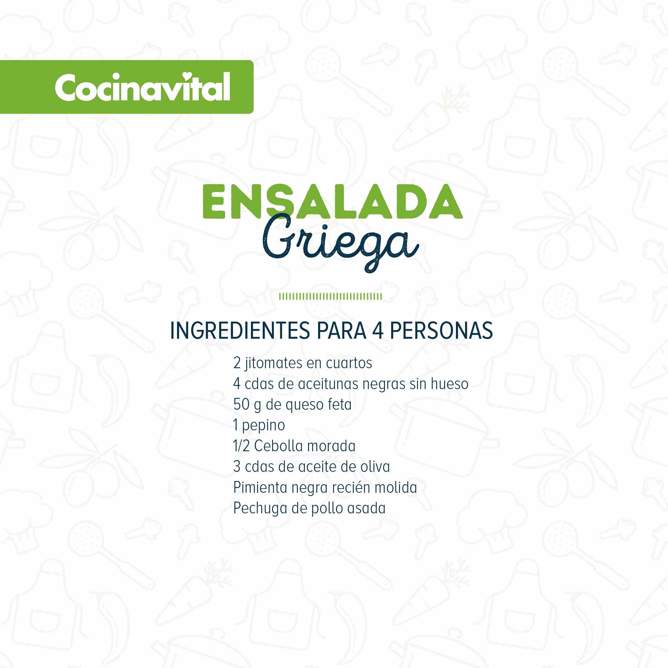 Ingredientes Ensalada griega