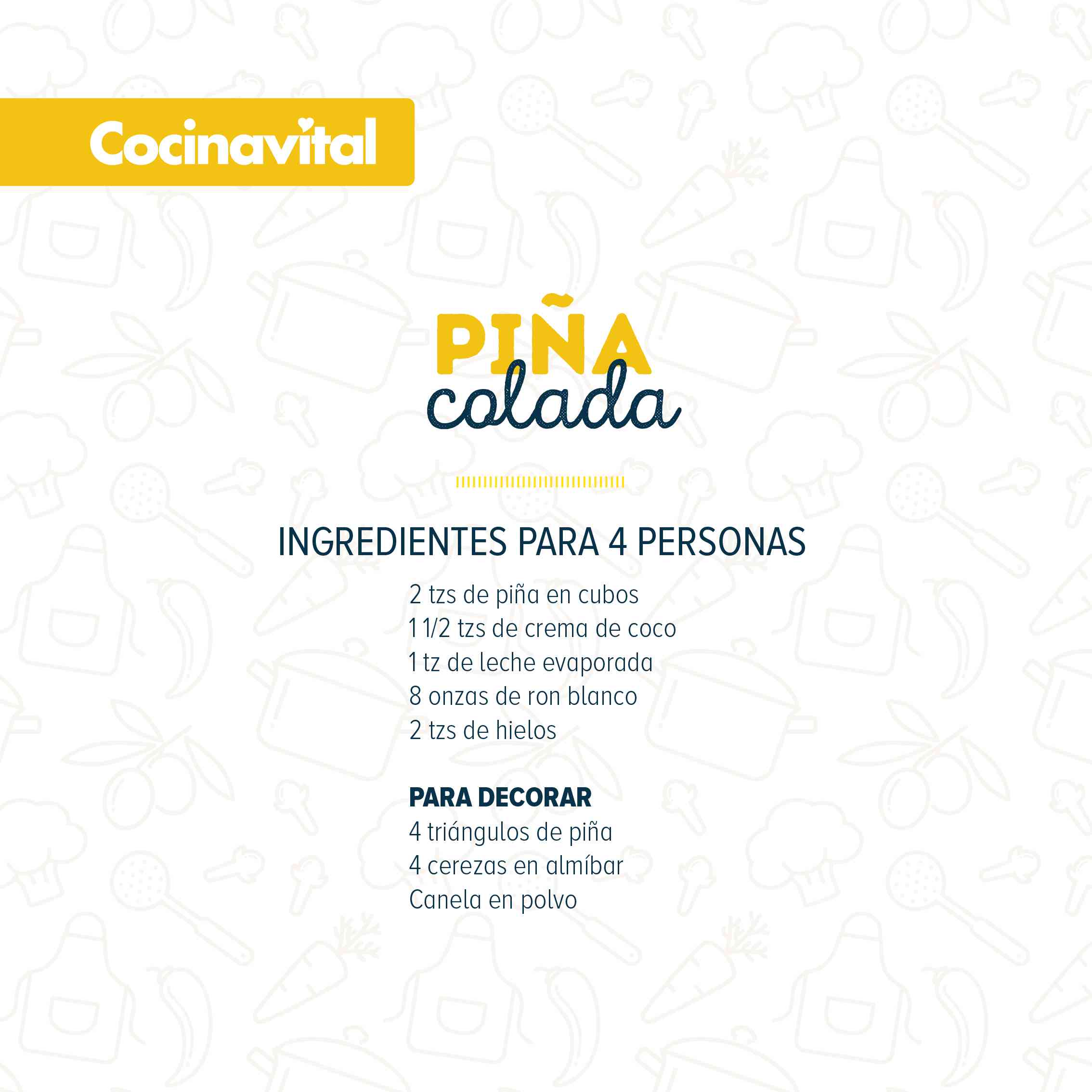 Ingredientes Piña colada