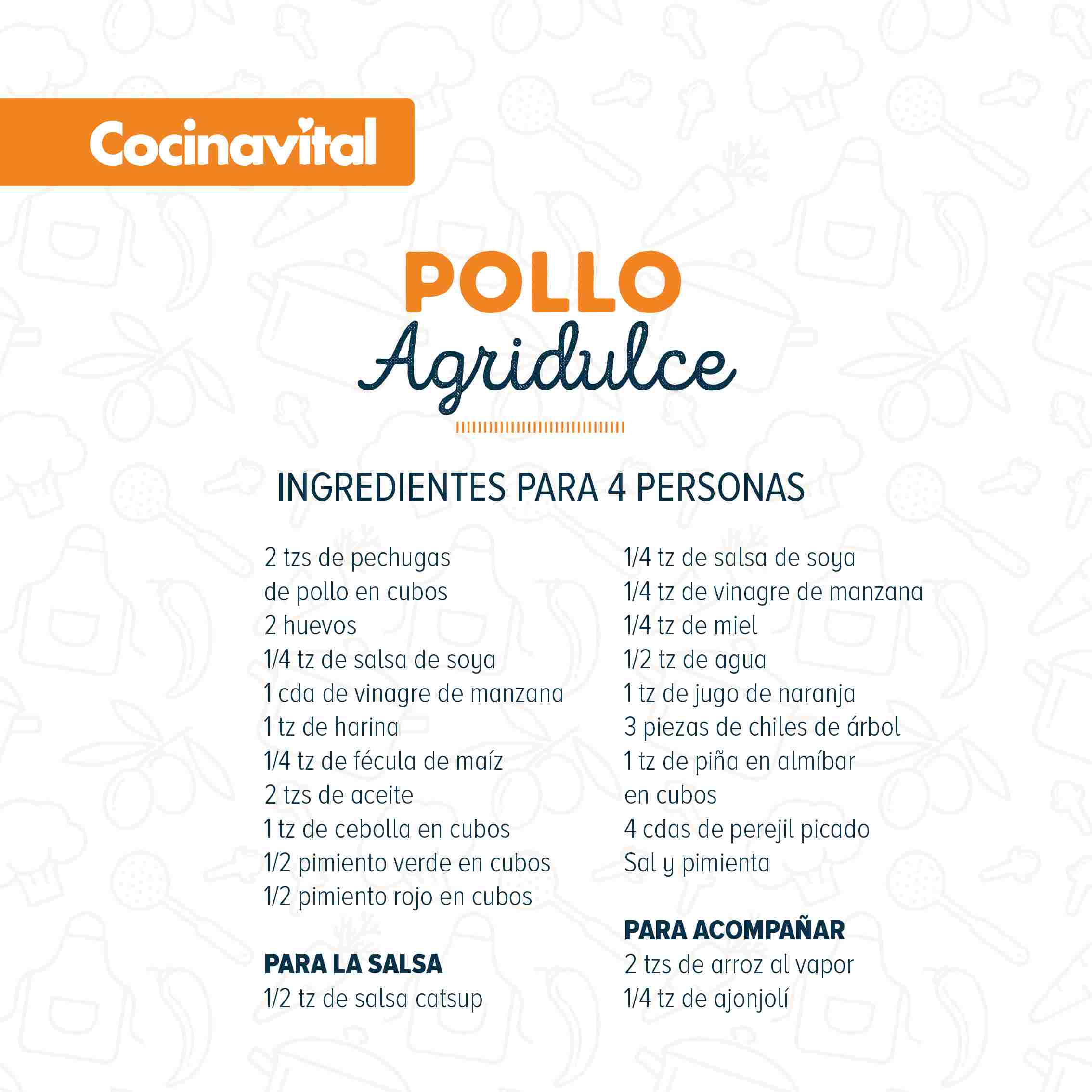 Ingredientes Pollo agridulce