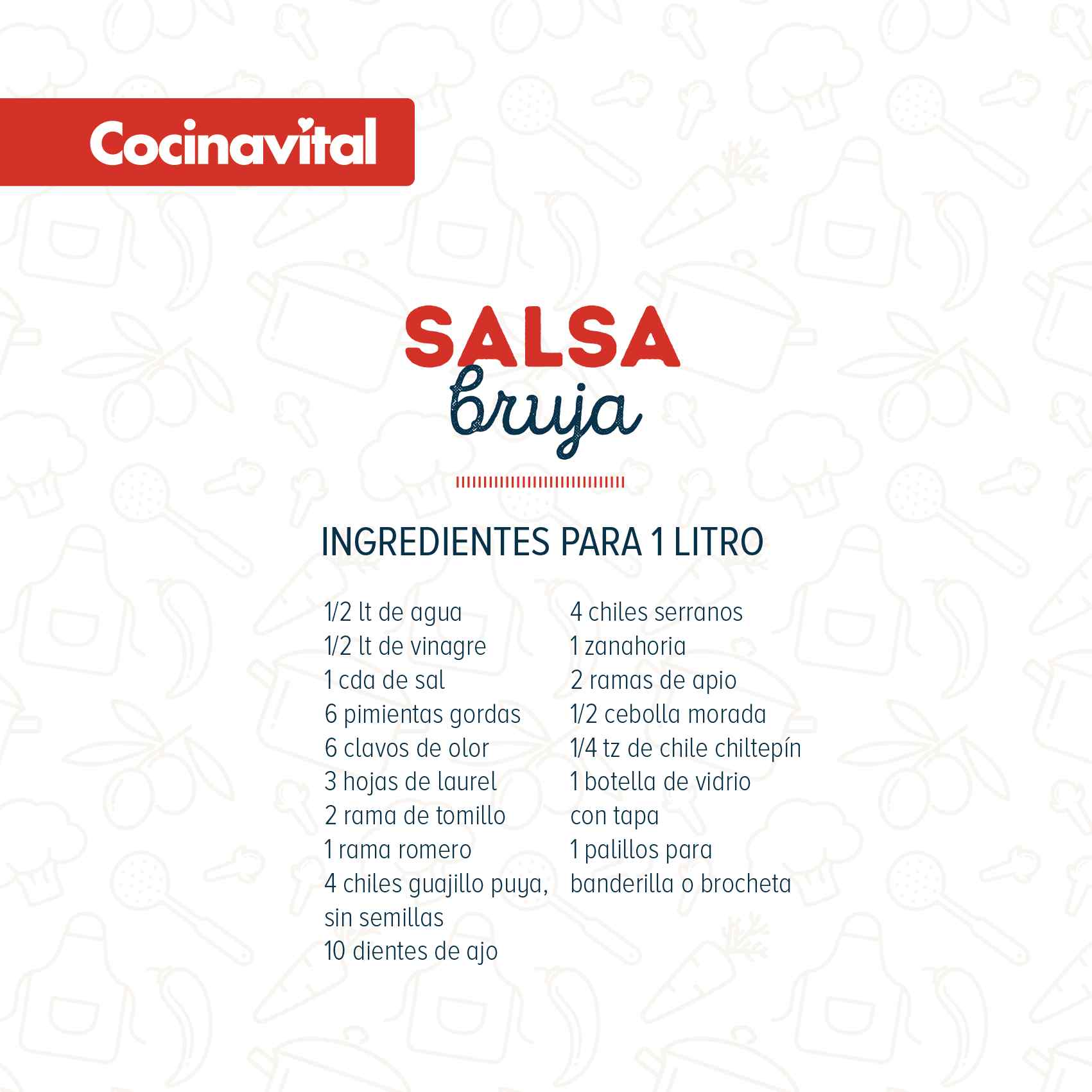 Ingredientes Salsa bruja
