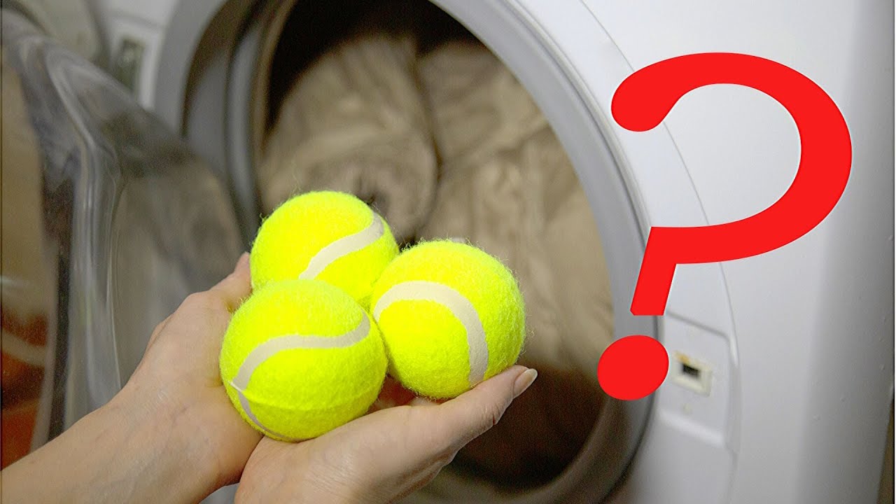 meter una pelota de tenis en la lavadora