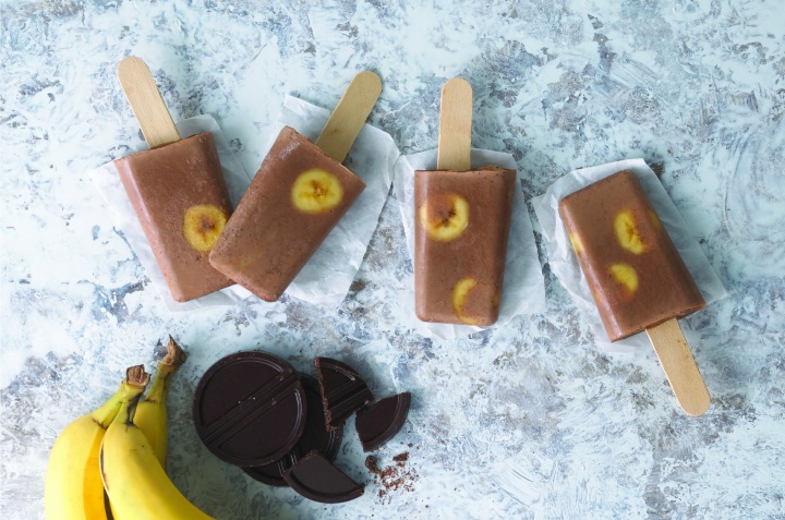 paletas de chocolate con plátano