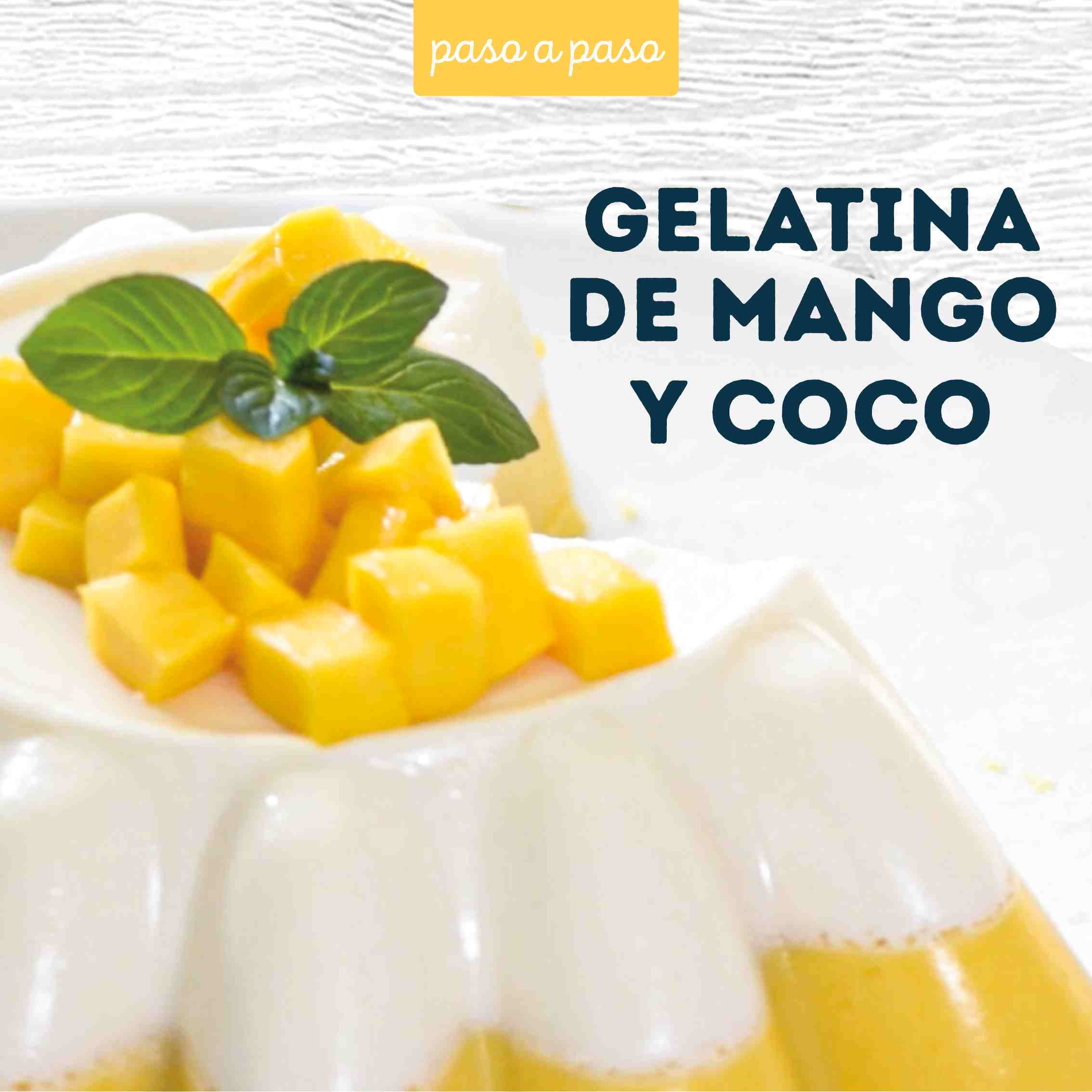 Receta Gelatina de mango y coco