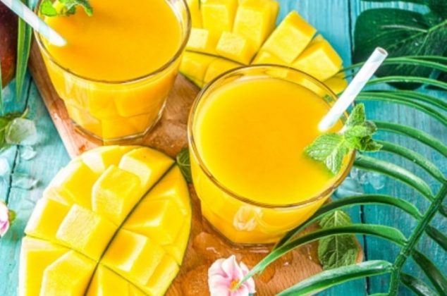 Agua de mango con piña, receta fácil para jarra de 4 litros