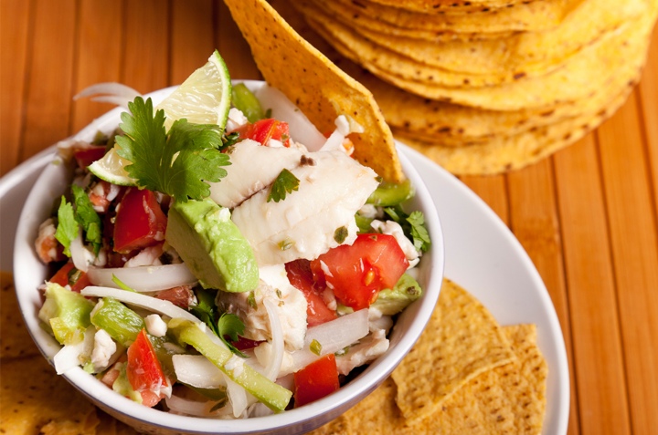 ceviche de queso panela y pescado