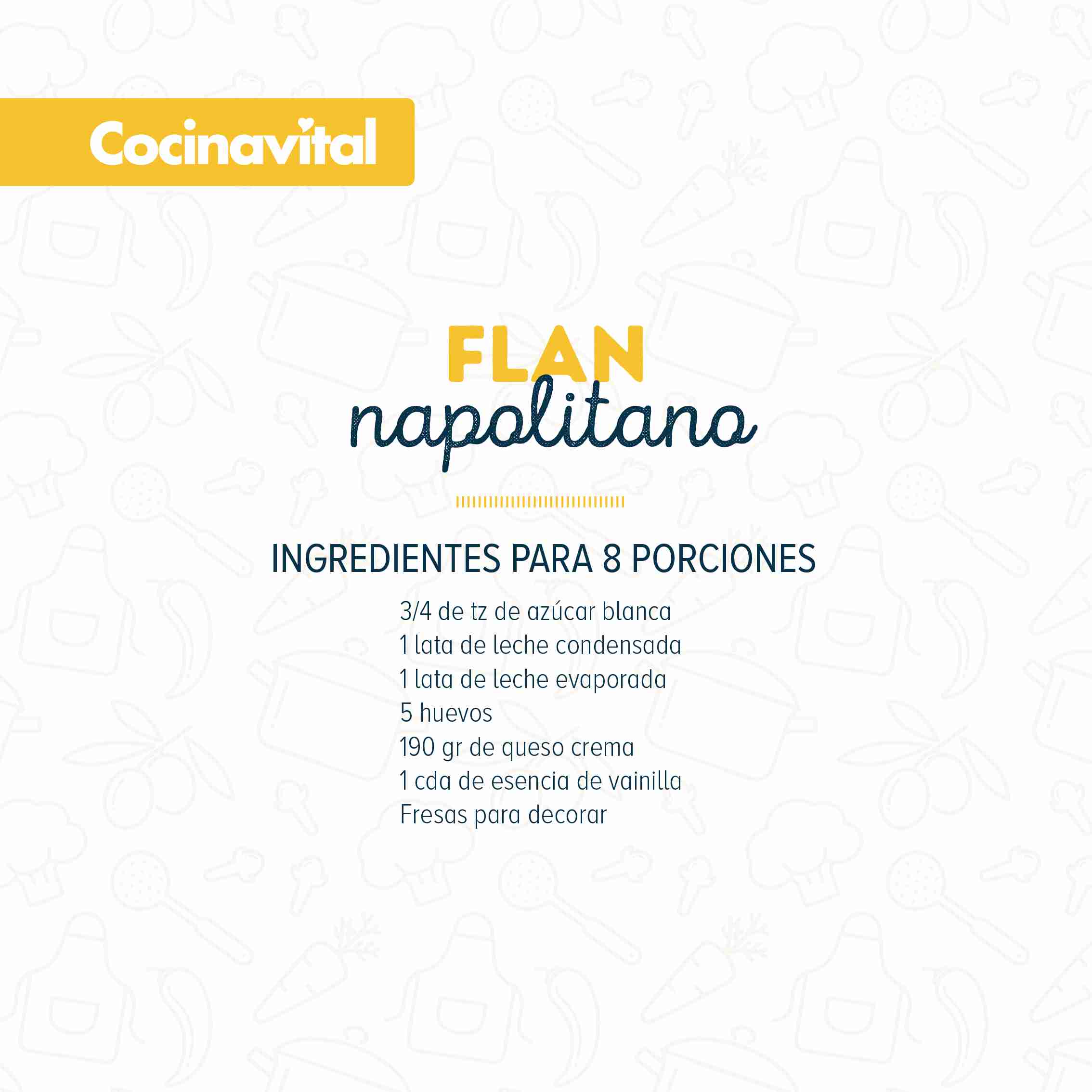 Ingredientes Flan napolitano