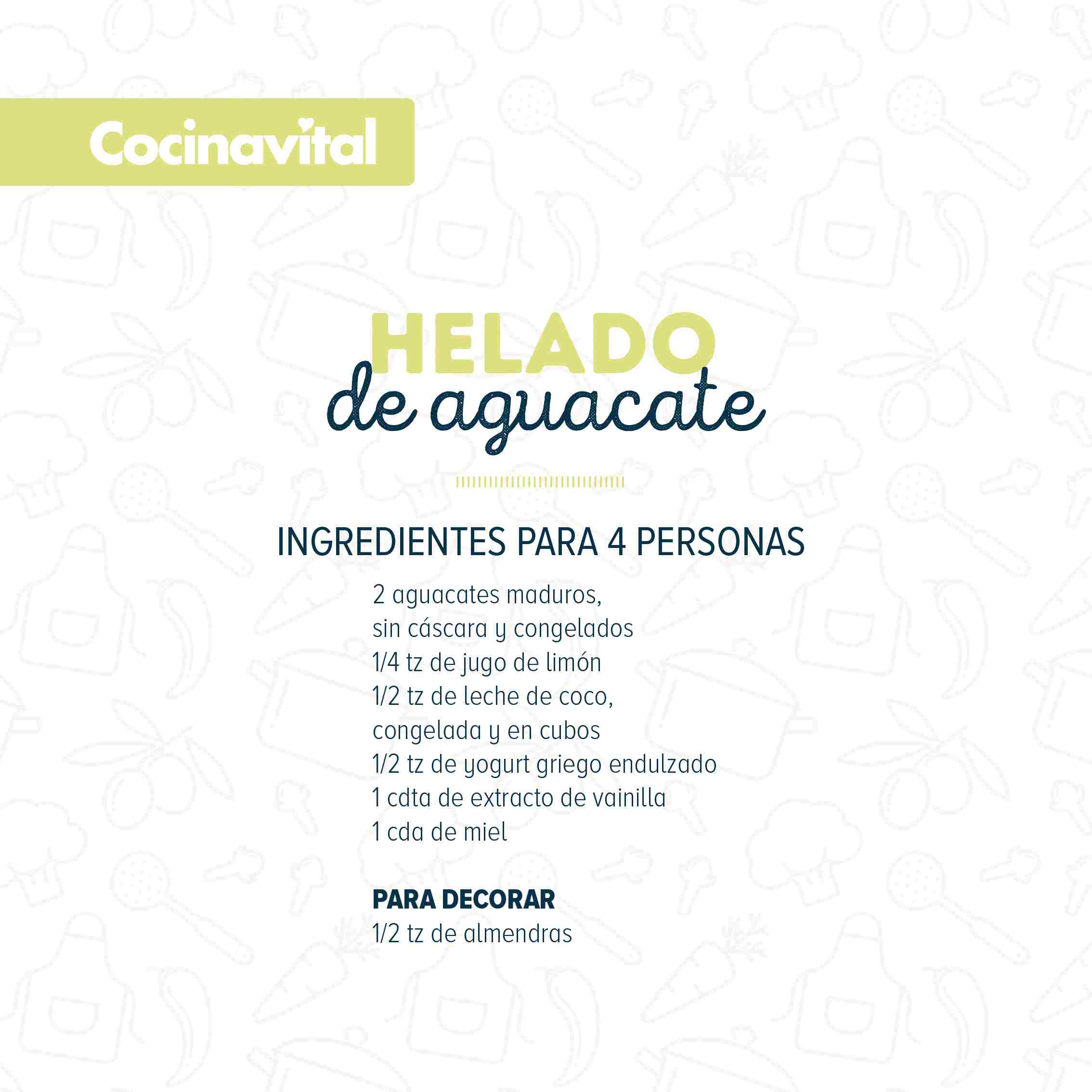 Ingredientes Helado de aguacate