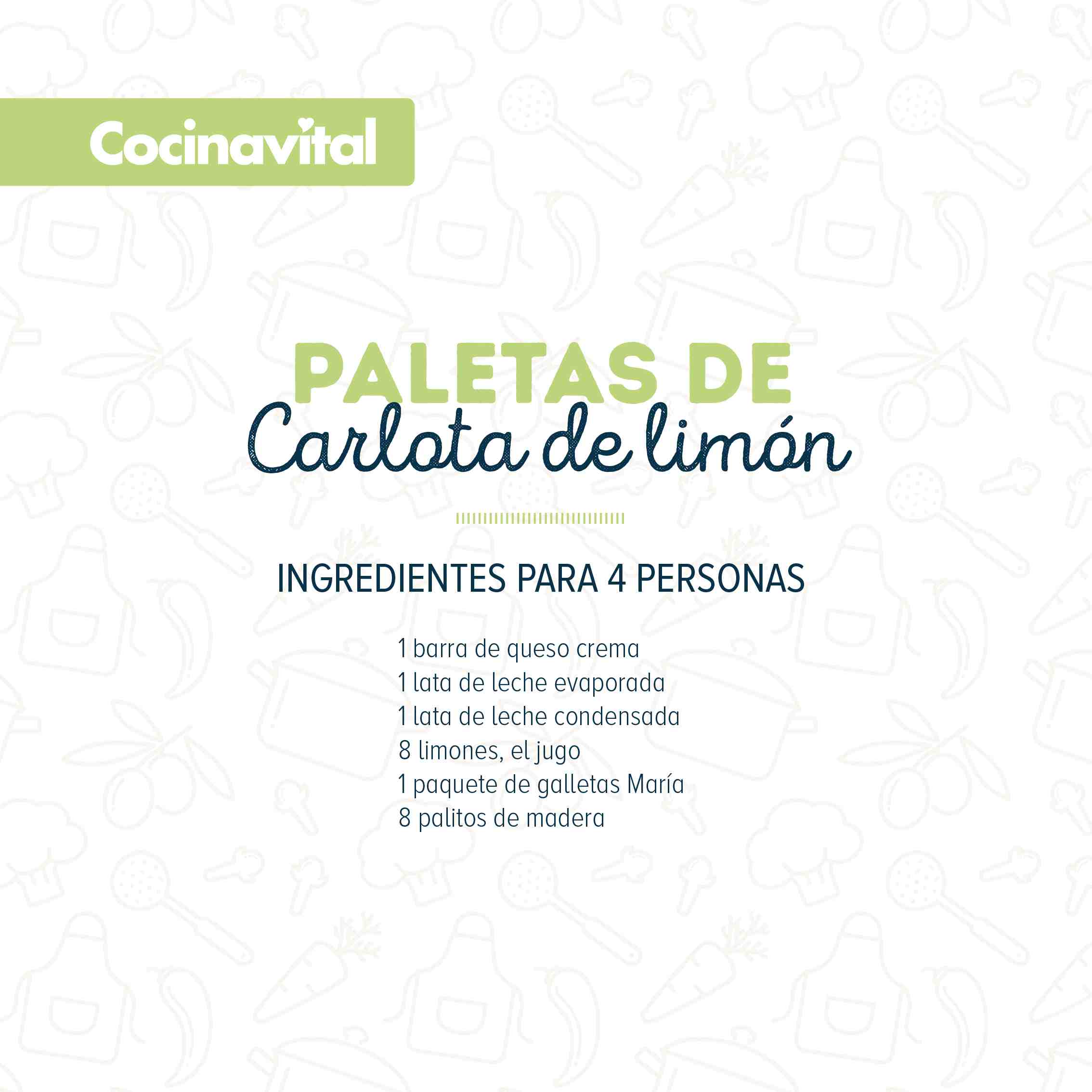 Ingredientes Paletas de carlota de limón 