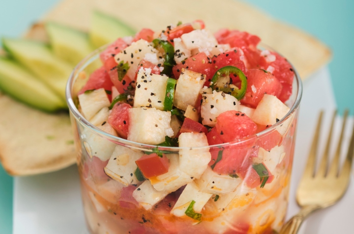 ceviche vegetariano de jicama