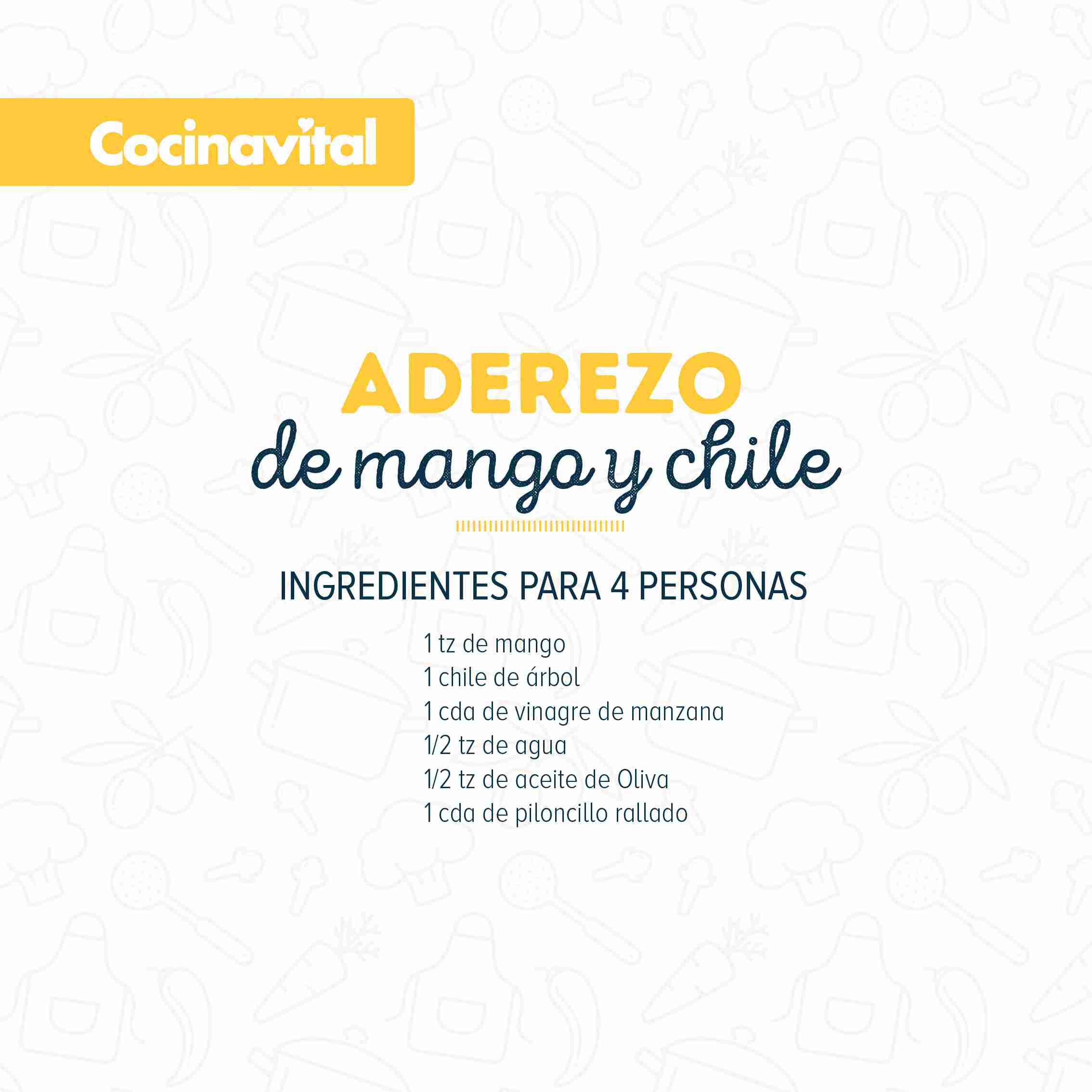 Ingredientes Aderezo de mango 