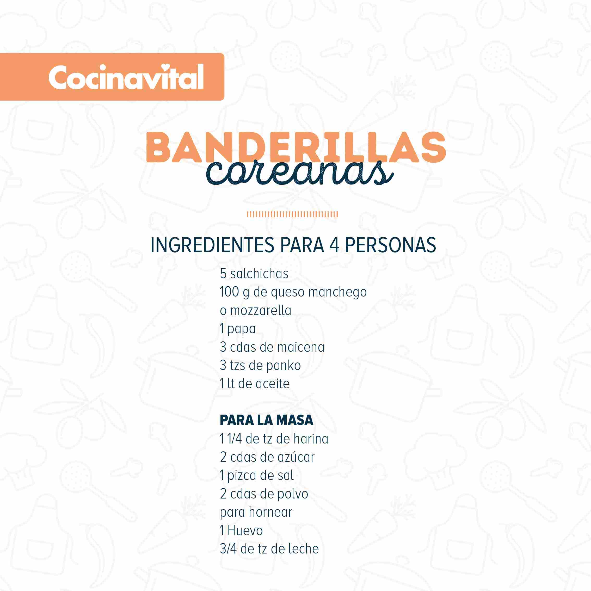 Ingredientes Banderillas Coreanas