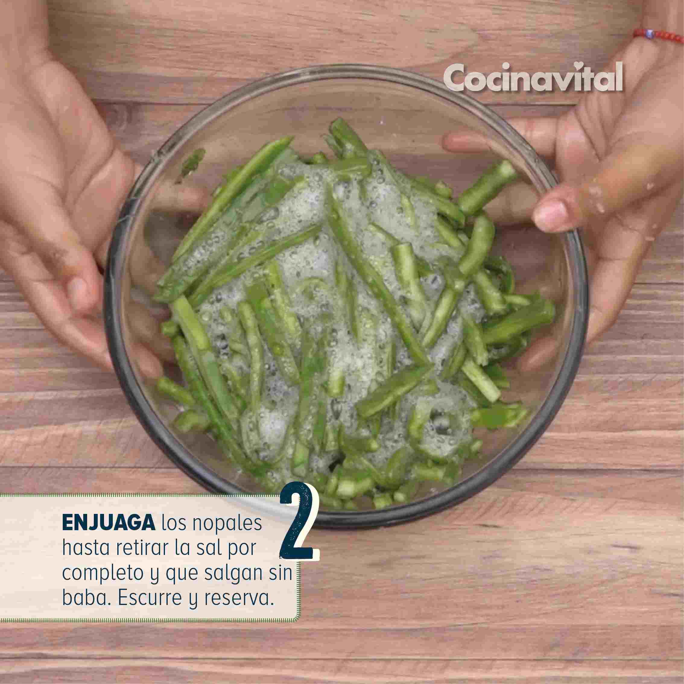 Enjuaga los nopales