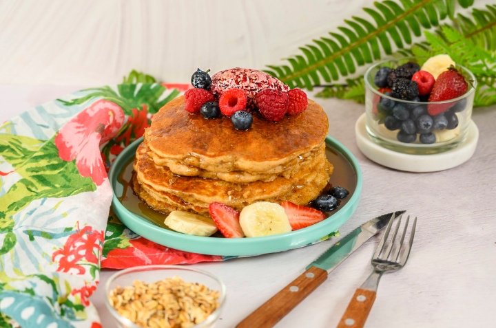 hotcakes de avena y plátano