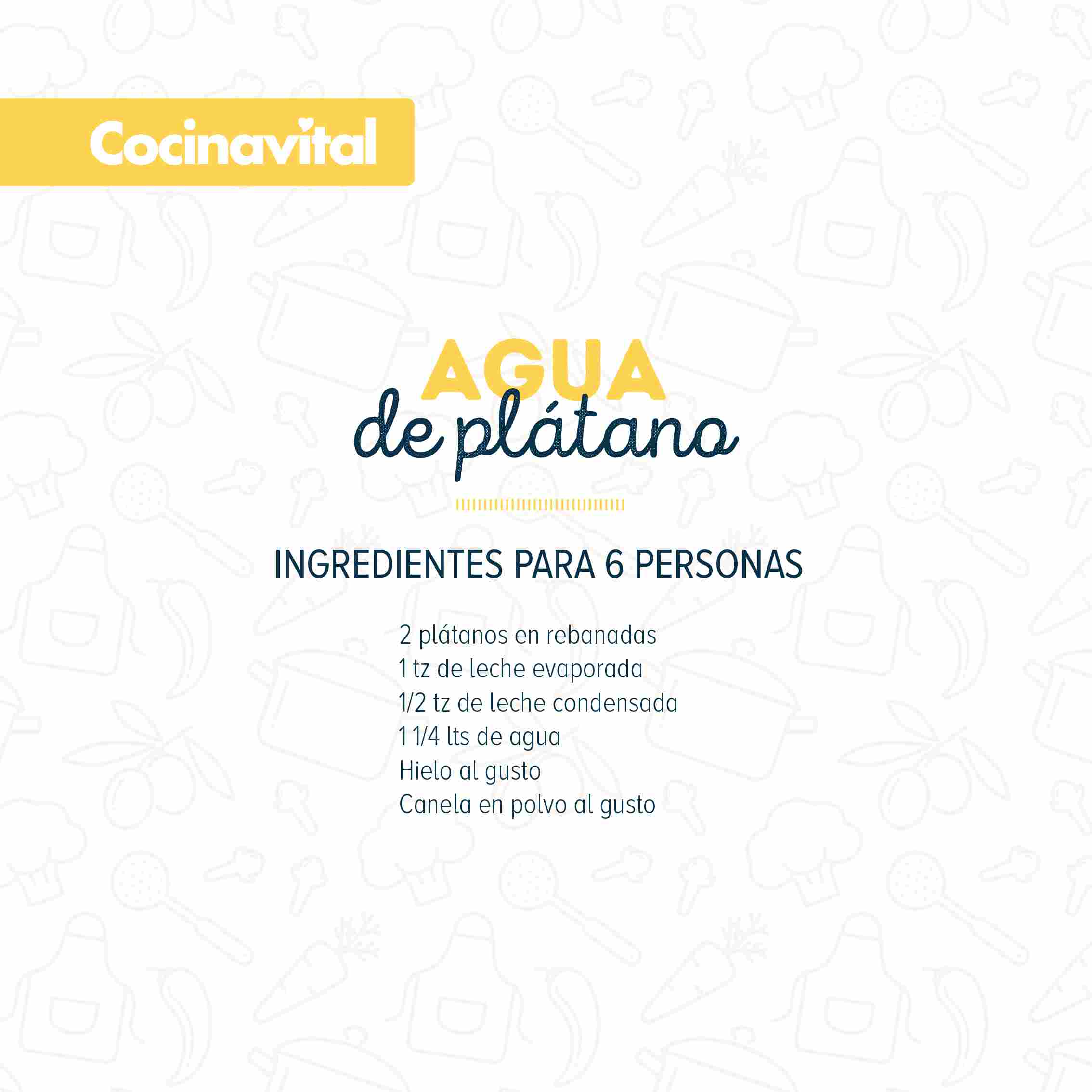 Ingredientes Agua de plátano