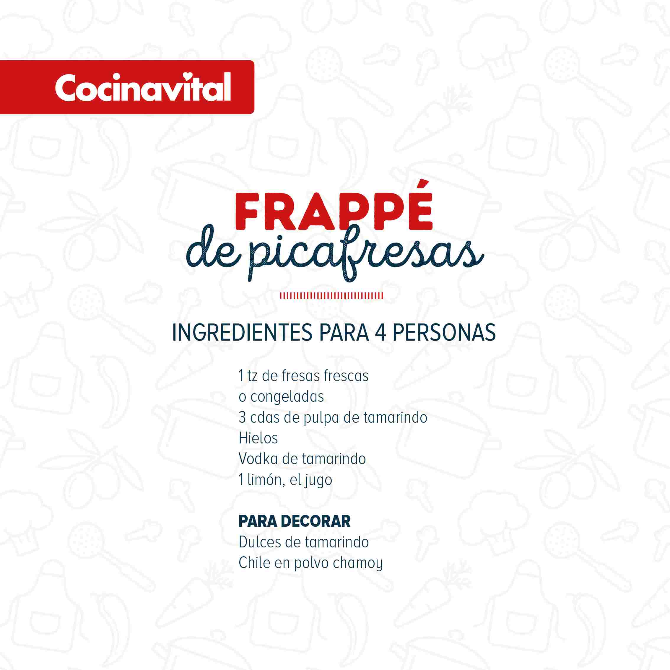 Ingredientes Frappé de picafresas