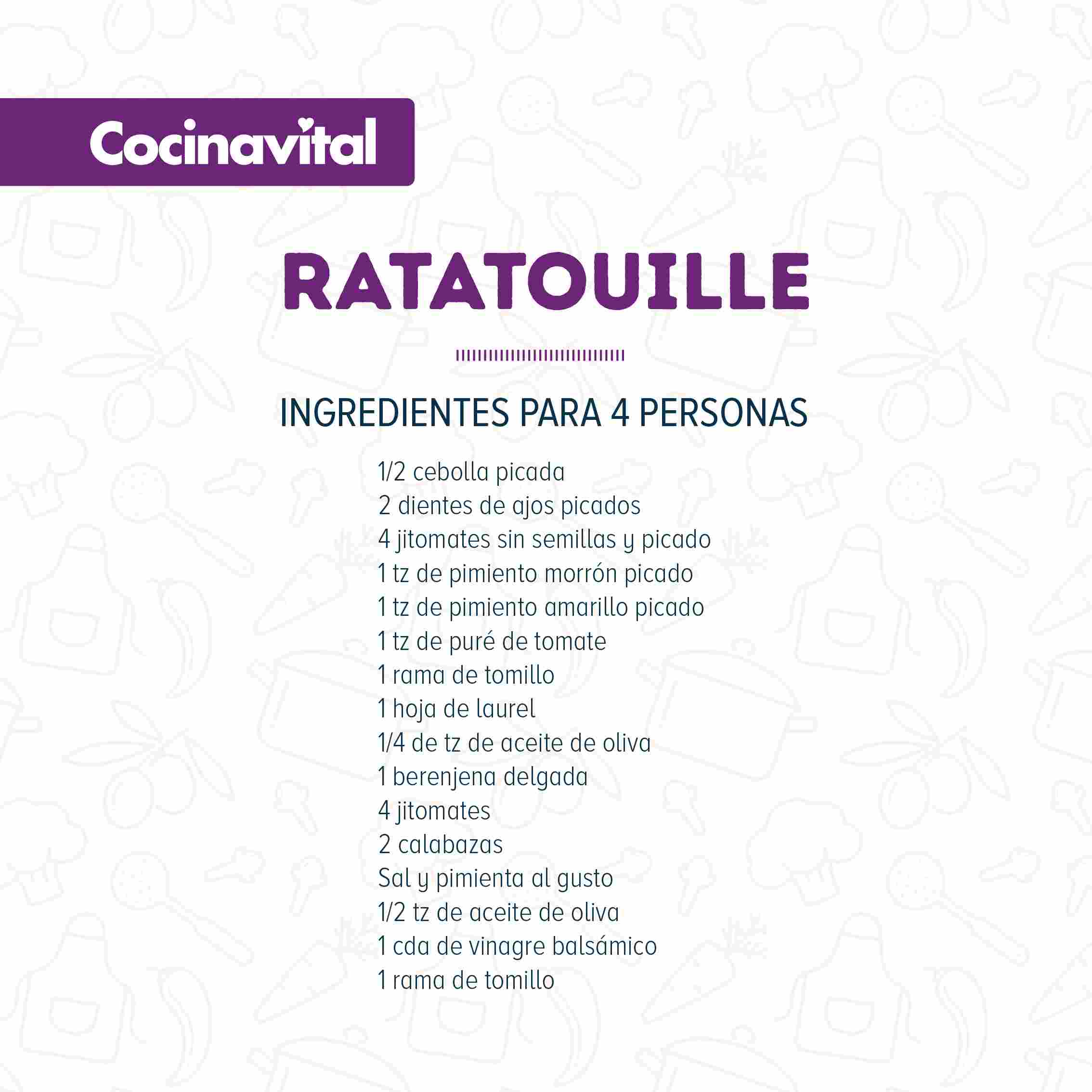 Ingredientes  Ratatouille