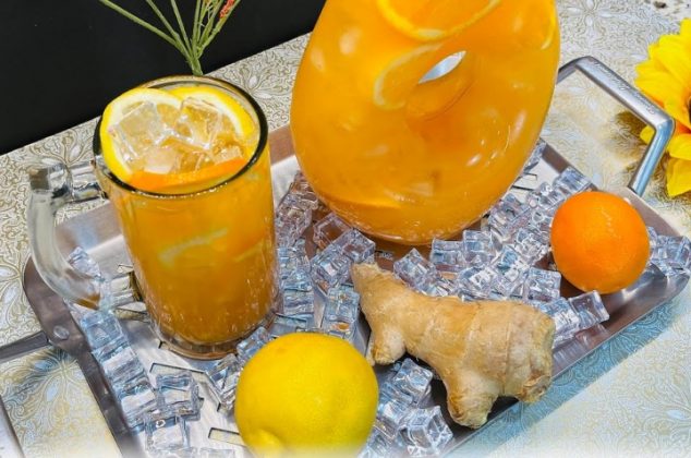 Fresca agua de naranja con jengibre ¡llena de beneficios!